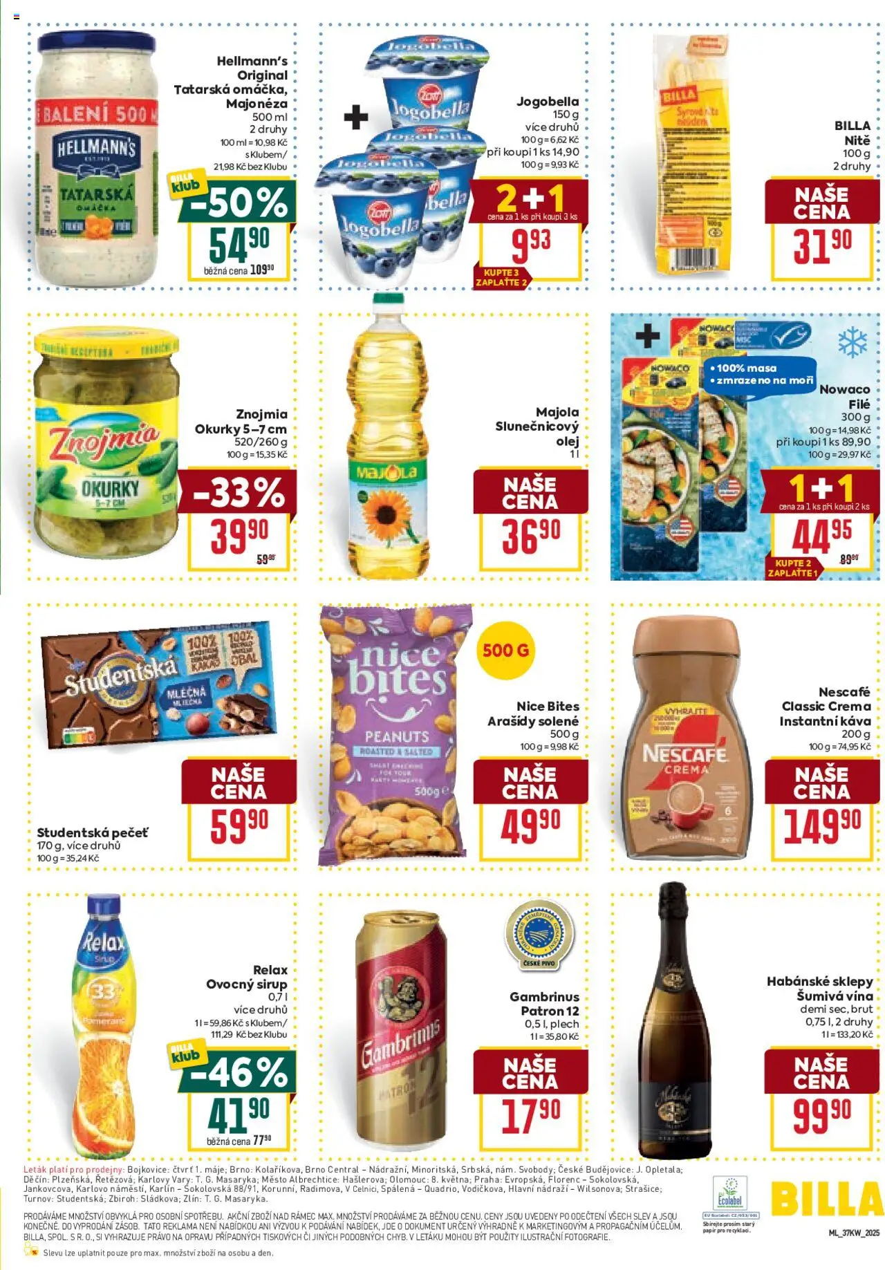 Billa Malý leták od 10.09.2025 | Strana: 3 | Produkty: Káva, Plech, Hellmann's, Nescafé