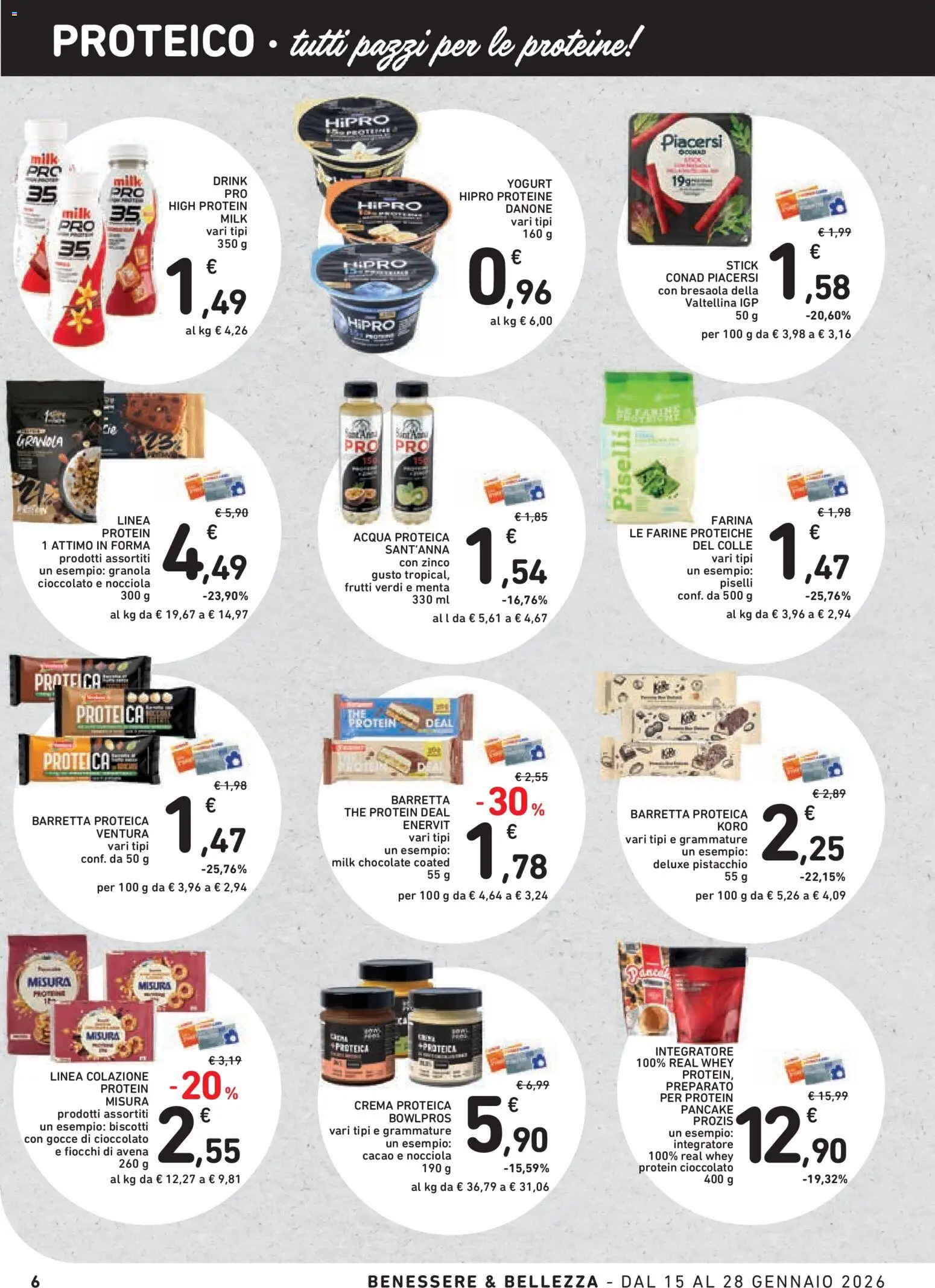 Volantino Conad del 15.01.2026 | Pagina: 6 | Prodotti: Yogurt, Bresaola, Biscotti, Fiocchi