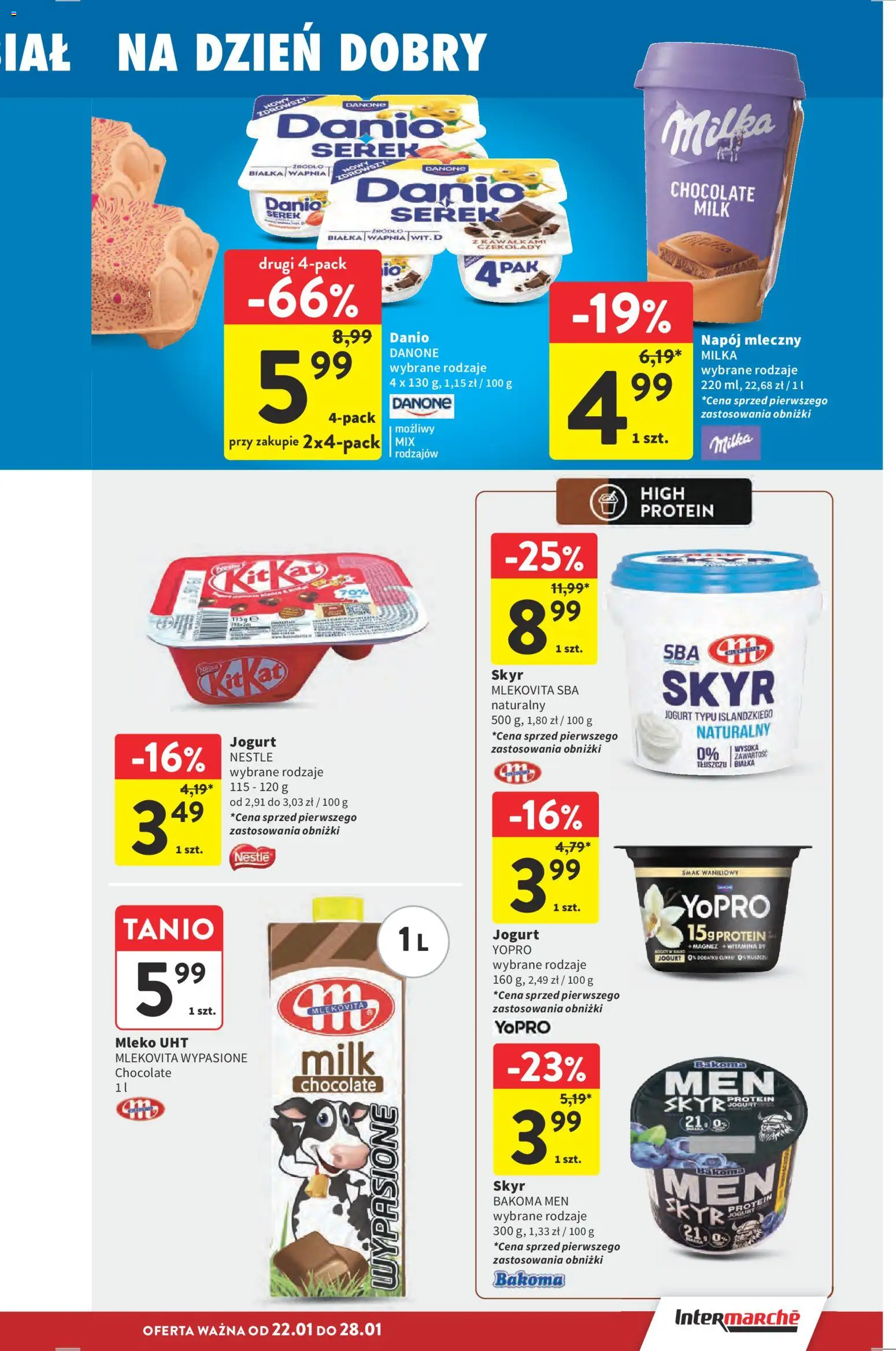 Intermarche Gazetka od 22.01.2026 | Strona: 25 | Produkty: Czekolady, Milka, Mleko, Jogurt