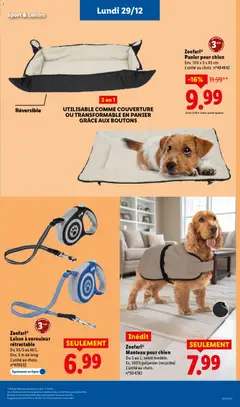 LIDL - Prévisualisation de Zoofari® Panier pour chien, Env. 100 x 5 x 65 cm L'unité au choix. n°484842 valide à partir de 27.12.2025 | Page: 73 | Produits: Panier pour chien, Couverture, Panier, Manteau
