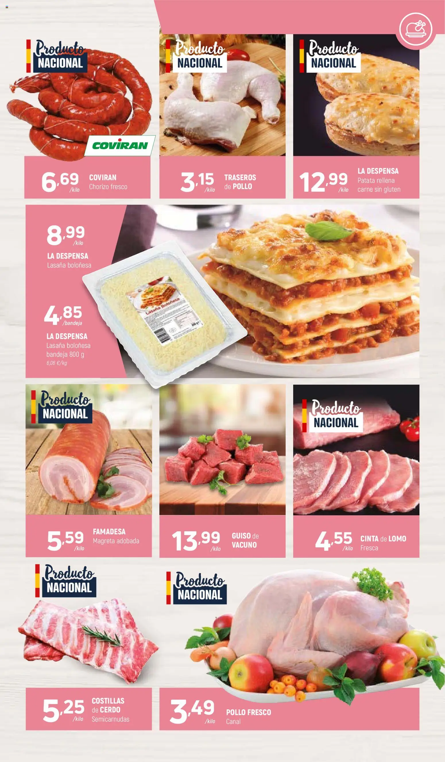 Coviran - Suroccidental │ válido desde el 07.04.2026 | Página: 3 | Productos: Cerdo, Lasaña, Bandeja