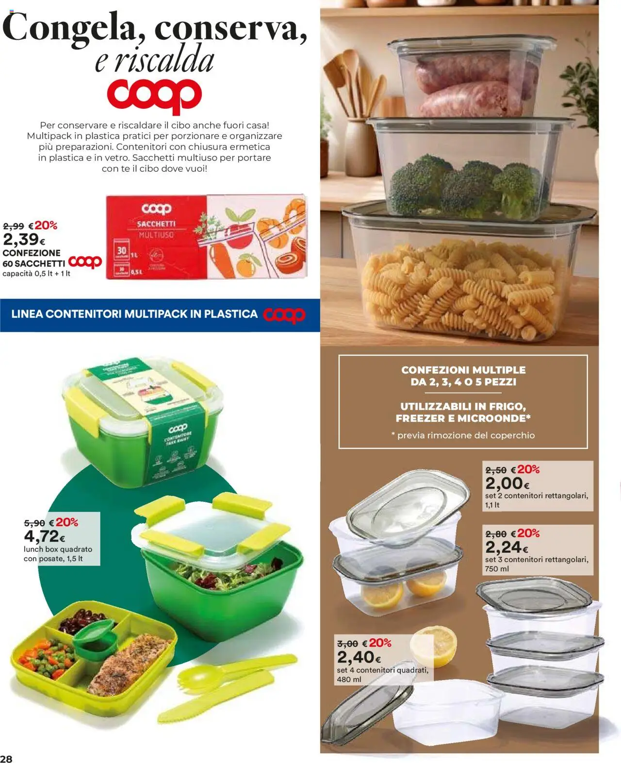Volantino Ipercoop del 16.10.2025 | Pagina: 28 | Prodotti: Tè, Freezer, Contenitore