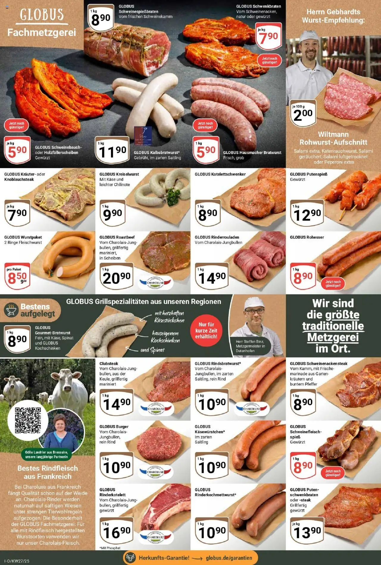 Globus prospekt Idar-Oberstein	 - gültig ab dem 29.06.2025 | Seite: 17 | Produkte: Schweinebauch, Bratwurst, Rindfleisch, Steak