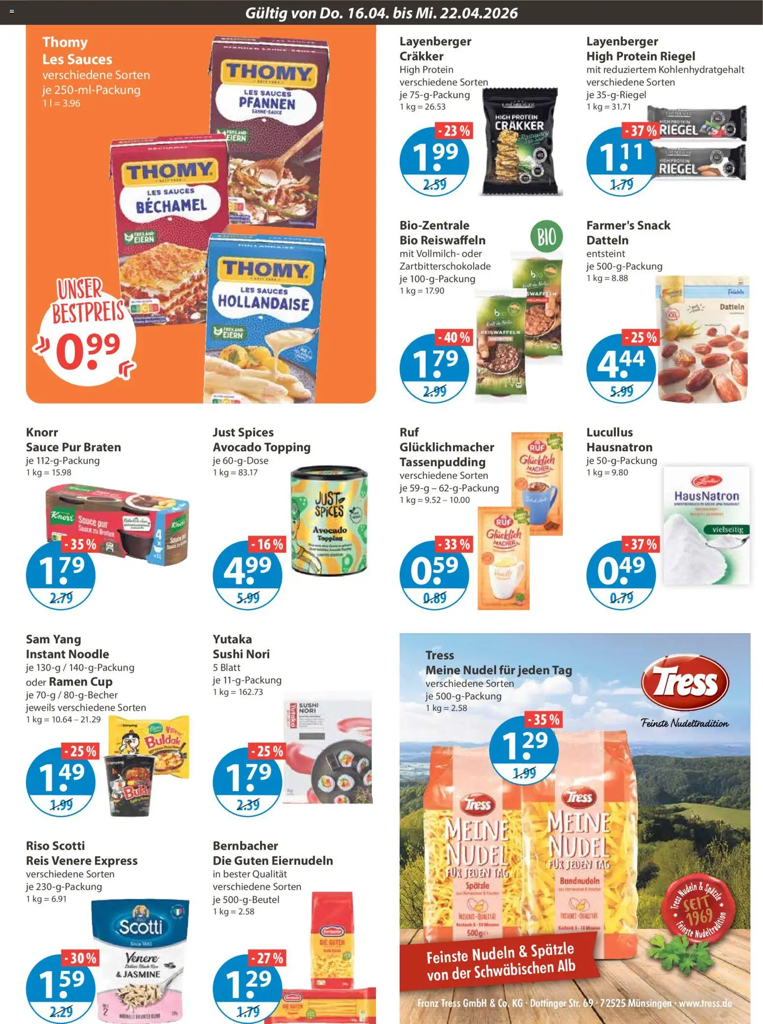 V-Markt Schwaben / Oberbayern – gültig ab 16.04.2026 | Seite: 9 | Produkte: Knorr, Waffeln, Avocado, Reis
