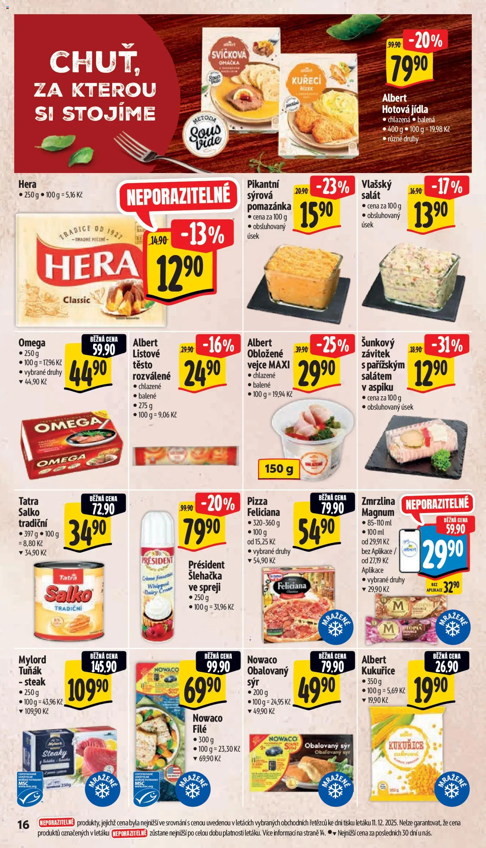 Albert leták - Supermarket od 17.12.2025 | Strana: 24 | Produkty: Zmrzlina, Omega, Hotová jídla, Potraviny