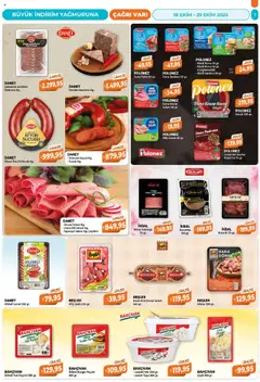 18.10.2025 tarihinden itibaren geçerli olan Çağrı Market kataloğu önizlemesi | Sayfa: 3 | Ürünler: Döner, Jambon, Hindi füme, Sucuk