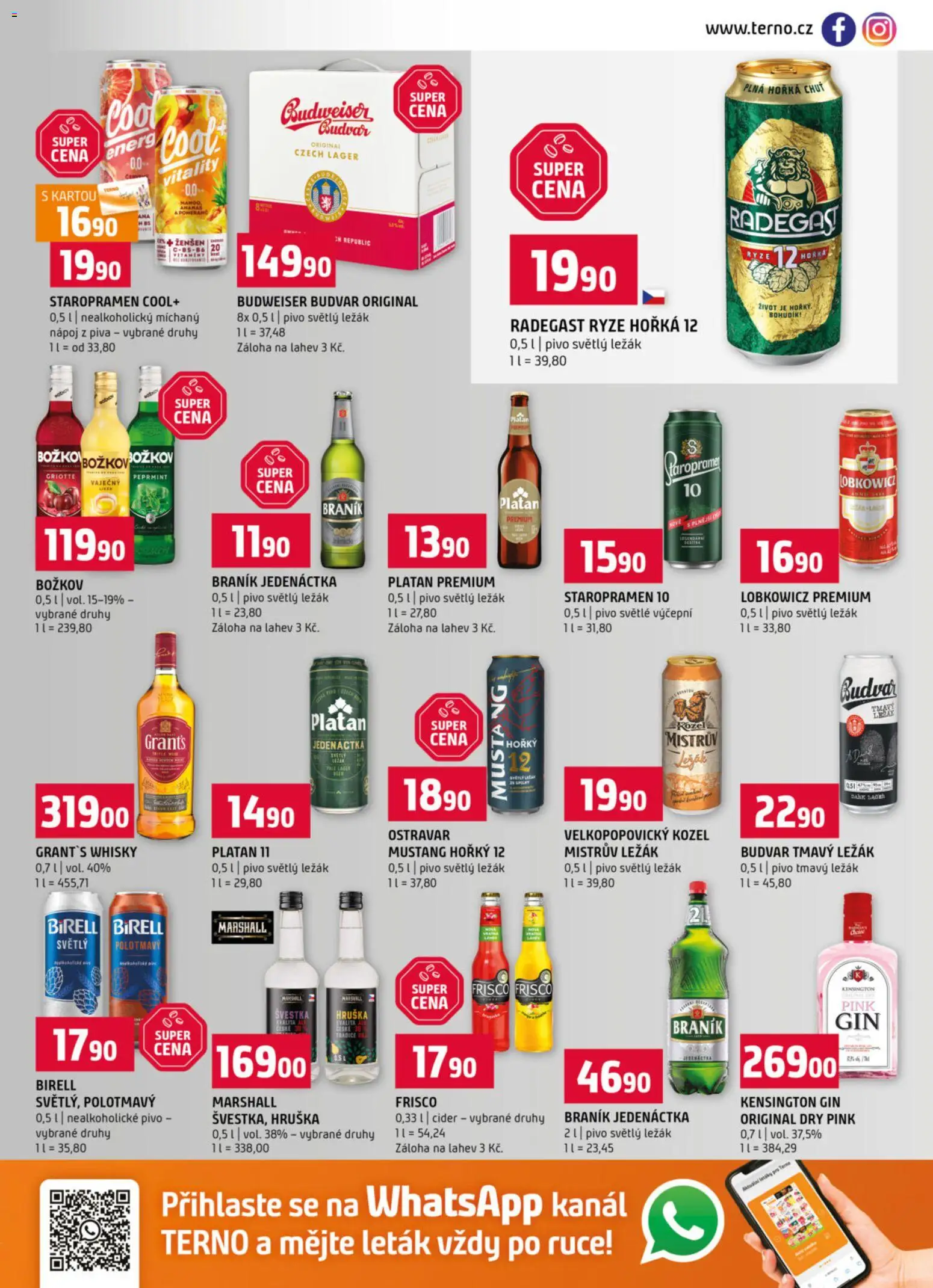 Terno leták - Blatná, Český Krumlov, Prachatice, Strakonice, Tábor, Zlín od 29.10.2025 | Strana: 13 | Produkty: Staropramen, Pivo, Rýže, Cider