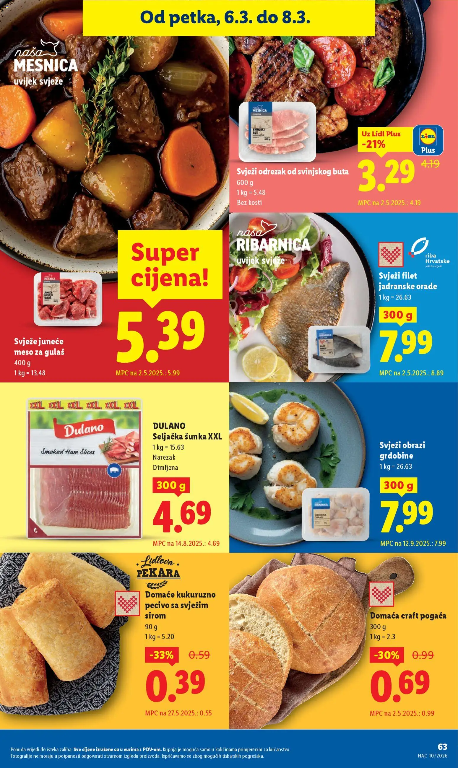 Lidl katalog | vrijedi od 02.03.2026 | Stranica: 63 | Proizvodi: Pekara, Meso, Narezak, Pecivo