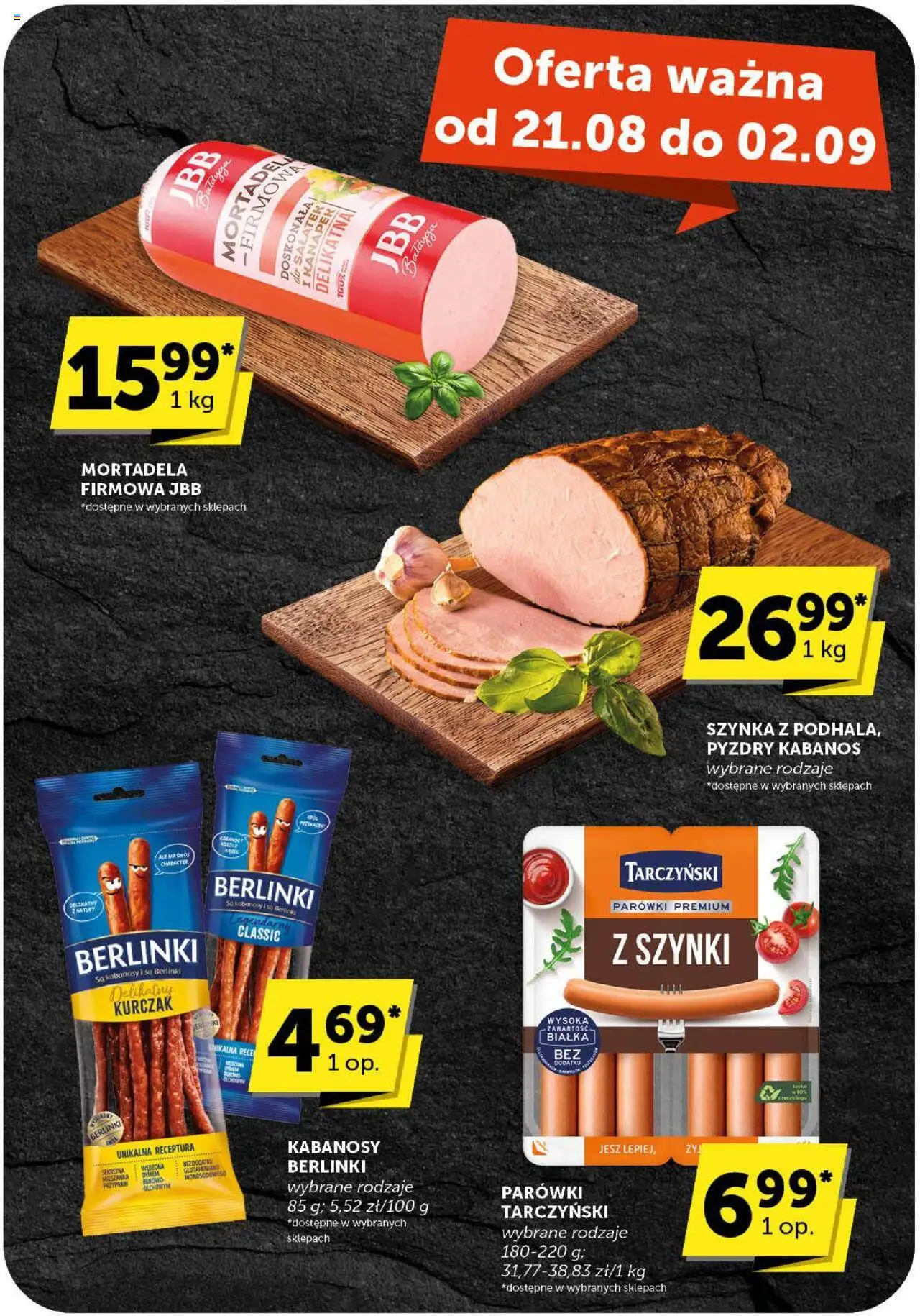 Euro Sklep Gazetka od 21.08.2025 | Strona: 18 | Produkty: Kurczak, Kabanosy, Parówki, Parówki tarczyński