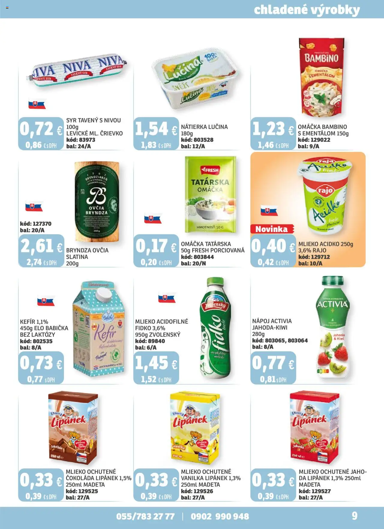 Nové Labaš akcie – leták je platný od 05.09.2025 | Strana: 9 | Produkty: Mlieko, Bryndza, Čokoláda, Acidko