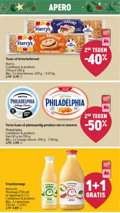 Verse kaas of plantaardig product om te smeren, Philadelphia Combineer & profiteer Van 145 g tot 330 g Bijv.: 2 x cottage cheese, 200 g - Voorbeeld van een folder van Delhaize, geldig van 11.12.2025 | Pagina: 14 | Producten: Zalm, Fruit, Gyömbérsör, Kaas