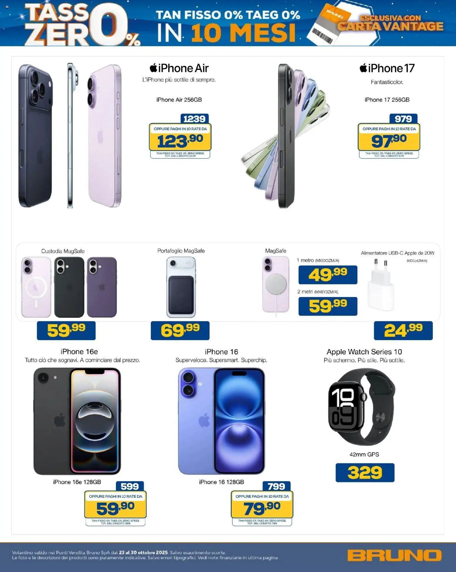 Volantino BRUNO del 23.10.2025 | Pagina: 11 | Prodotti: Iphone, Portafoglio, Apple Watch