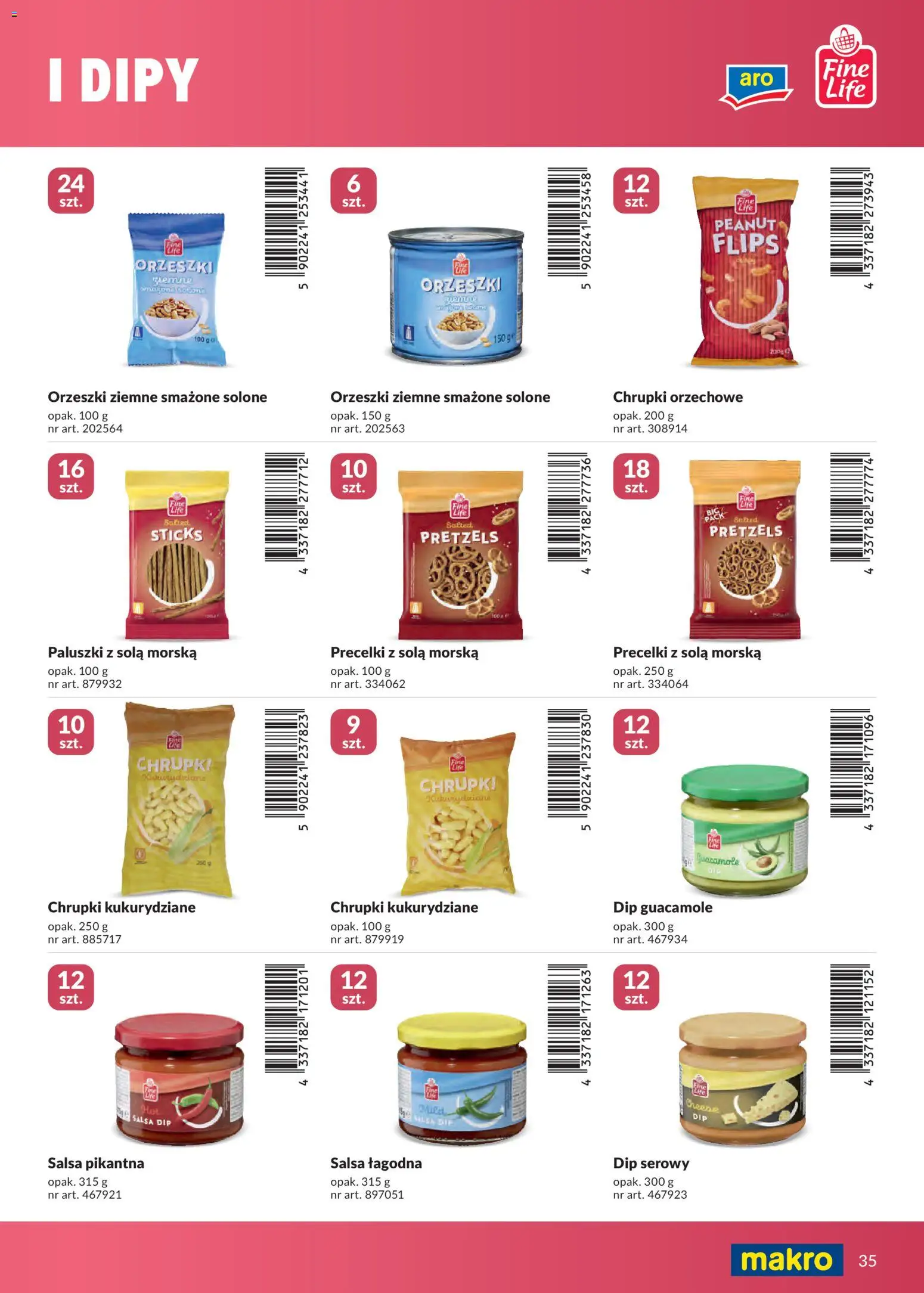 Makro gazetka - Marki własne dla Twojego sklepu od 23.04.2026 | Strona: 35 | Produkty: Chrupki, Chrupki orzechowe, Paluszki, Orzeszki ziemne