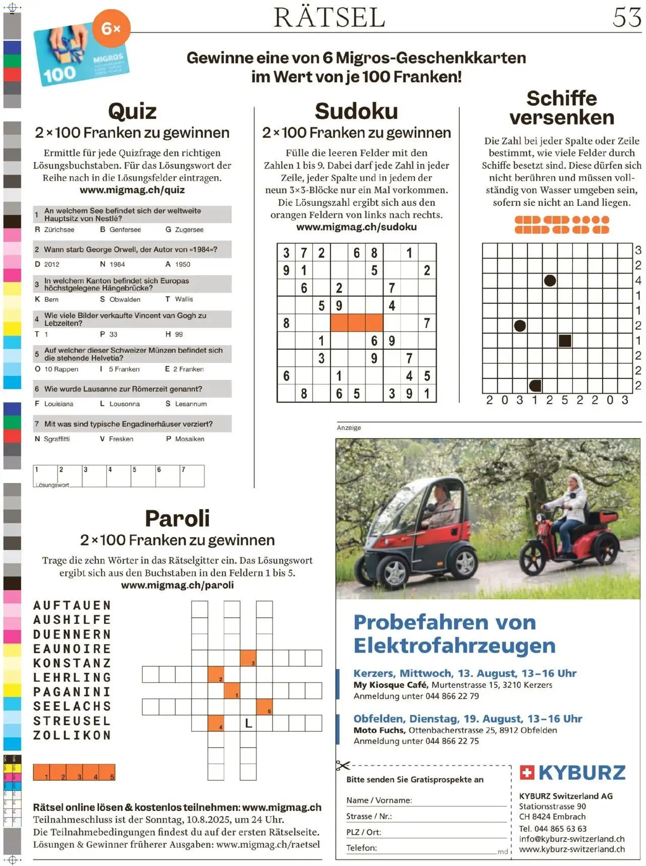 Migros - Magazin ab 05.08.2025 | Seite: 53 | Produkte: Orangen, Wasser, Uhr, Bilder