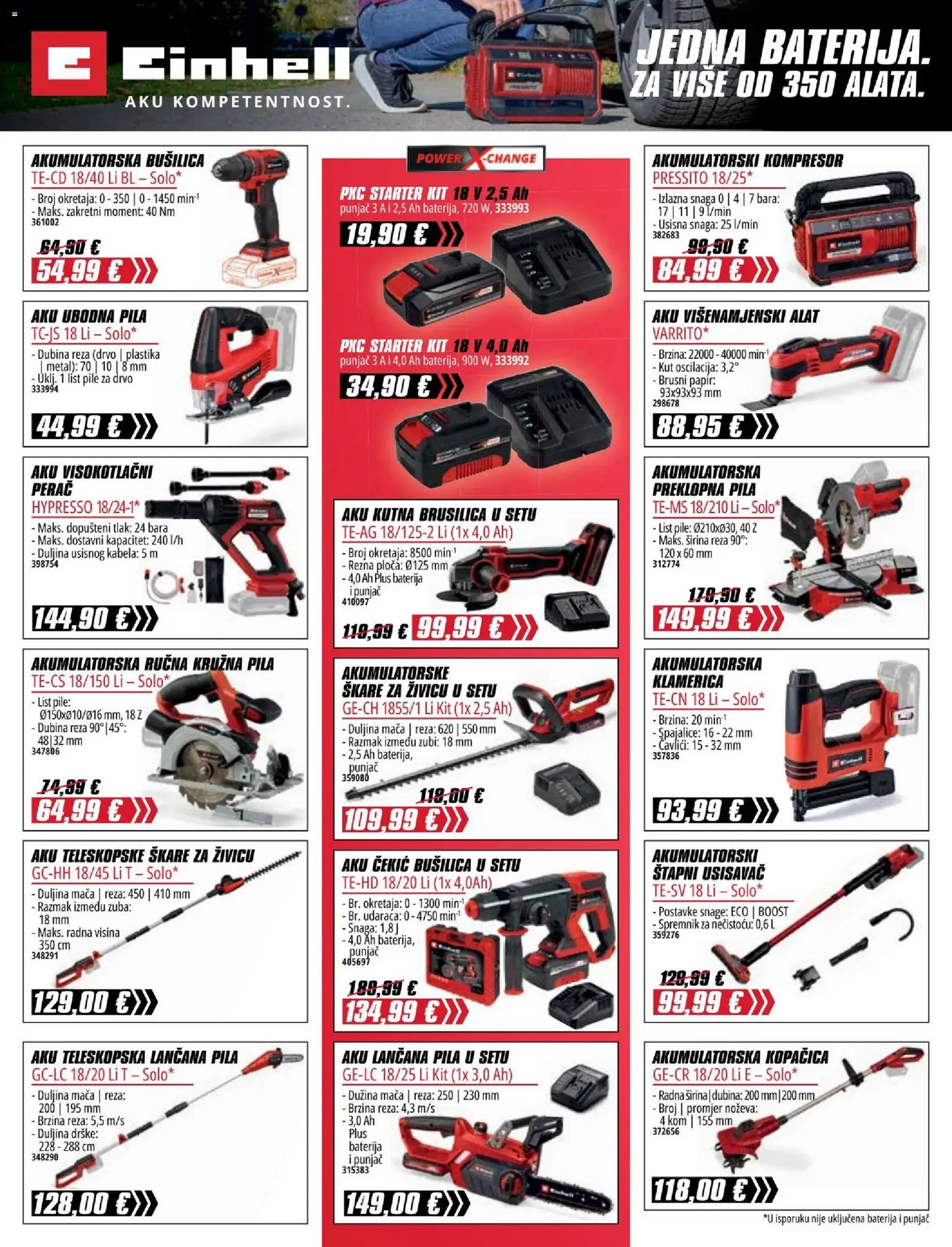 Pevex katalog | vrijedi od 05.03.2026 | Stranica: 26 | Proizvodi: Ubodna pila, Kutna brusilica, Kompresor, Pila