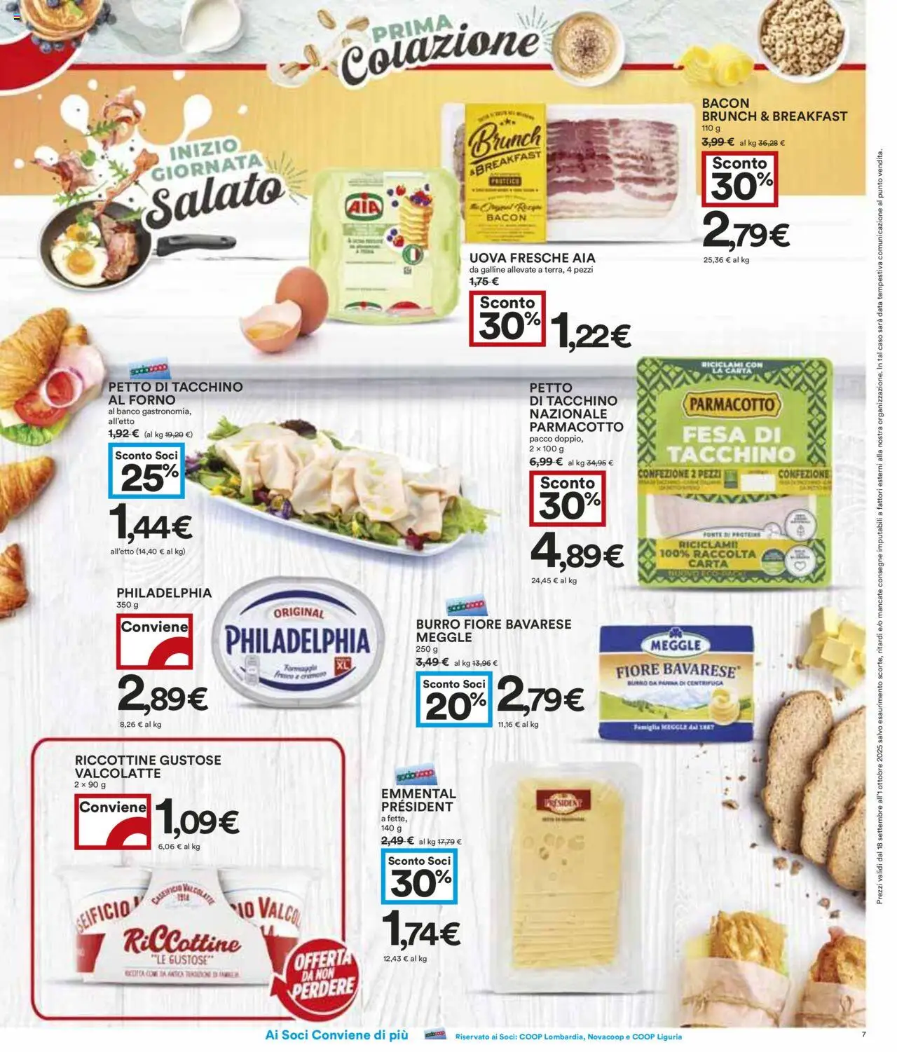 Volantino COOP del 18.09.2025 | Pagina: 7 | Prodotti: Burro, Data, Ricotta, Forno