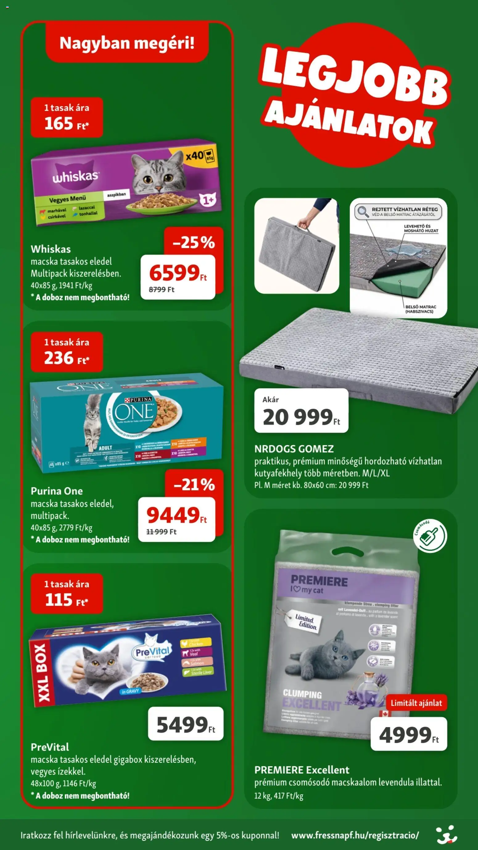 Fressnapf akciós ujság - amely érvényes a következő dátumtól: 09.04.2026 | Oldal: 2 | Termékek: Purina one, Whiskas, Matrac, Parfüm