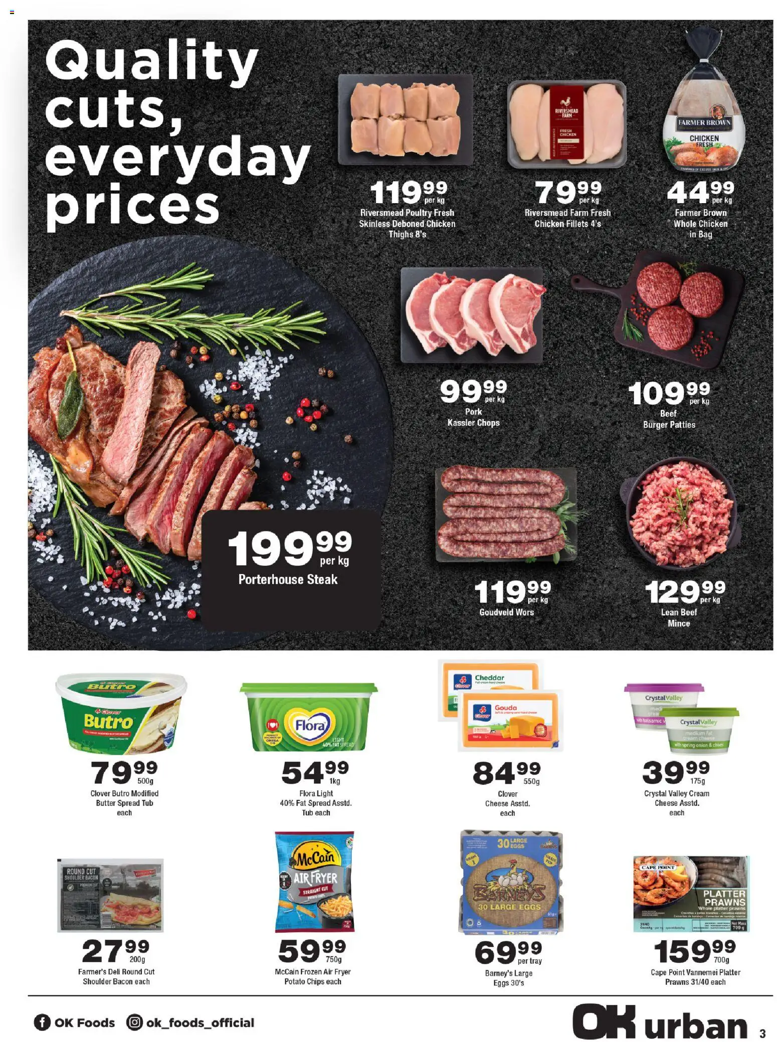 New OK Foods catalogue – valid from 10.12.2025 | Page: 3 | Products: Eggs, Chicken, Cream, Fat spread