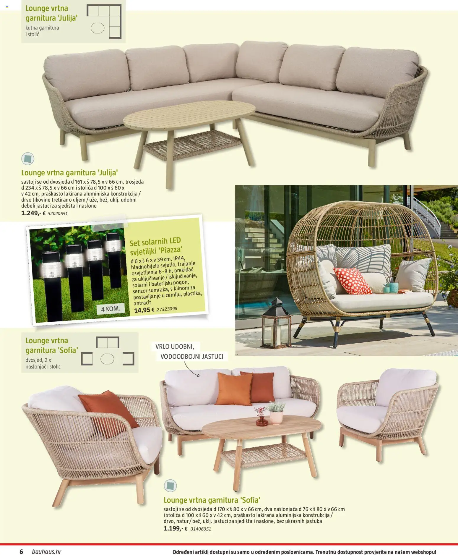 Bauhaus katalog | vrijedi od 23.03.2026 | Stranica: 6 | Proizvodi: Stolić, Stolica, Vrtna garnitura, Kutna garnitura