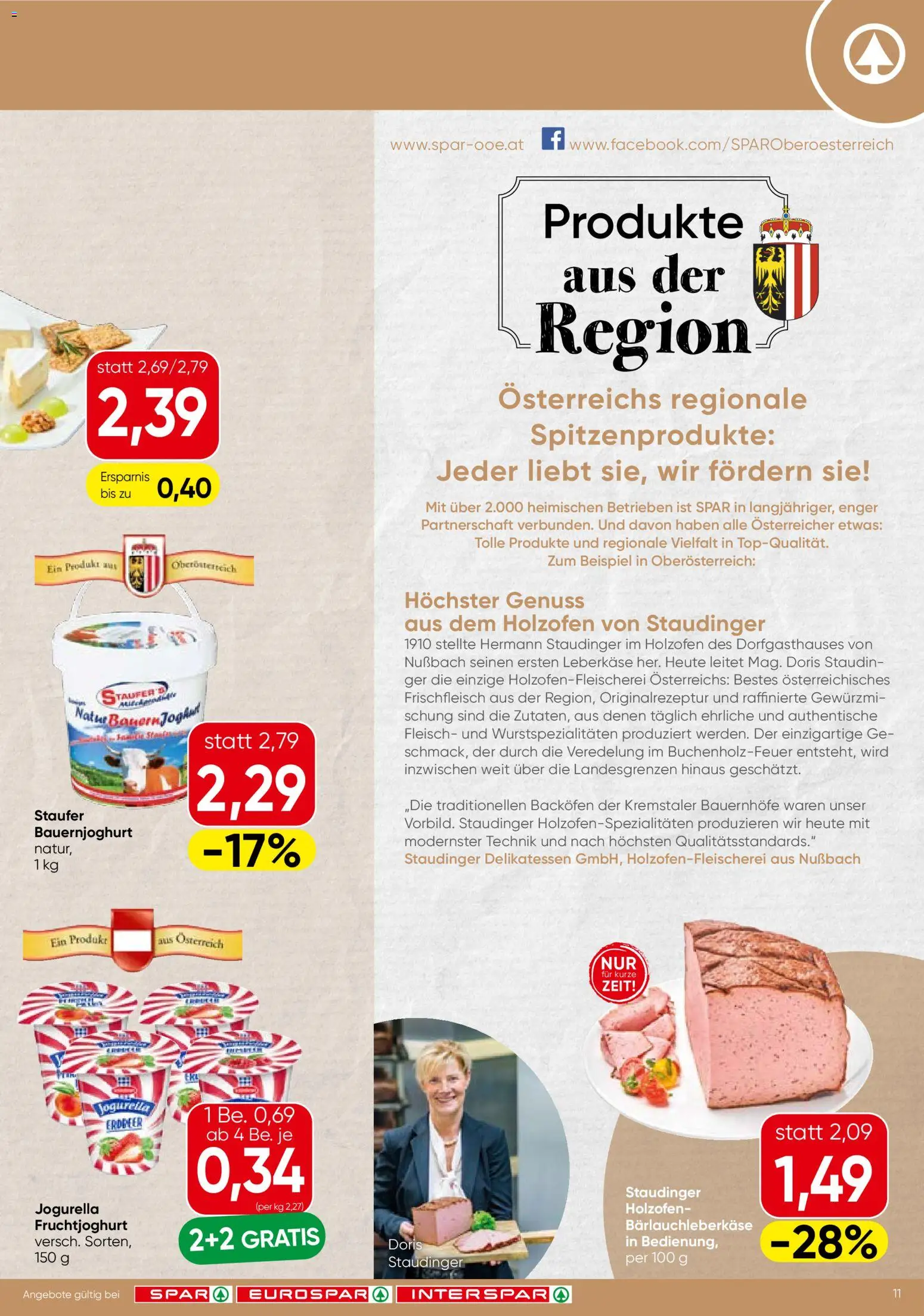 Spar Flugblatt - Oberösterreich gültig ab 09.04.2026 | Seite: 11 | Produkte: Joghurt
