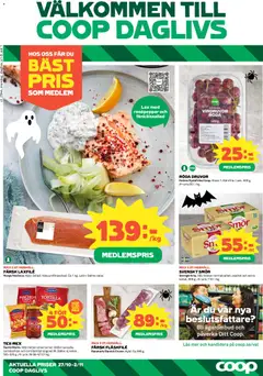 Coop Daglivs - erbjudanden - Förhandsvisning av reklamblad från butik Coop Daglivs aktuell från 27.10.2025