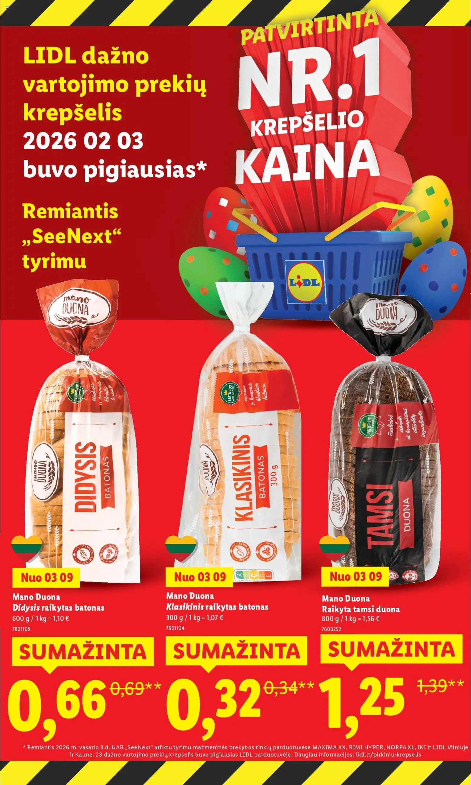 LIDL akcijos nuo 23.03.2026 | Puslapis: 12 | Prekių: Batonas, Duona, Krepšelis
