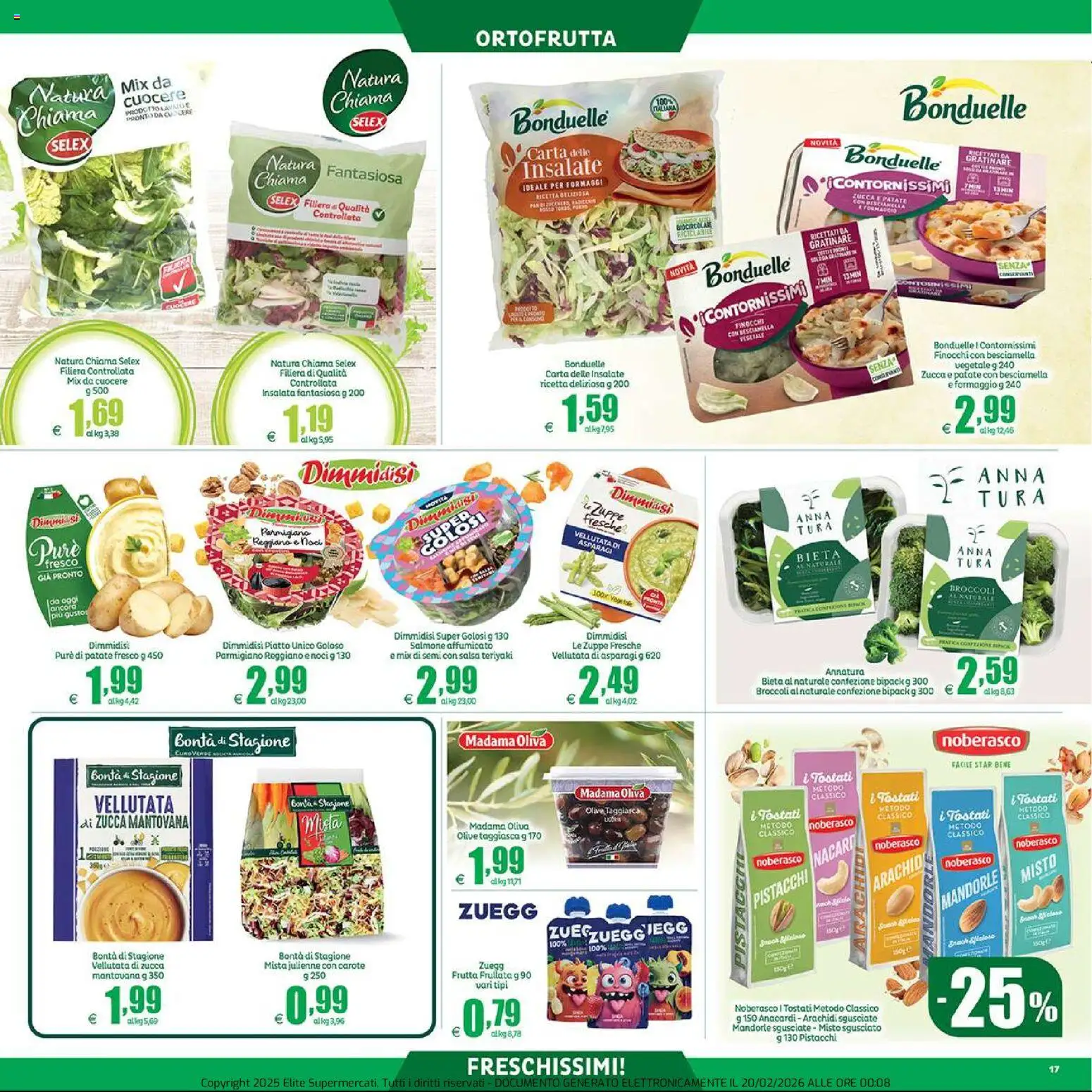 Volantino Elite Supermercati del 20.02.2026 | Pagina: 17 | Prodotti: Salmone, Patate, Frutta, Parmigiano reggiano