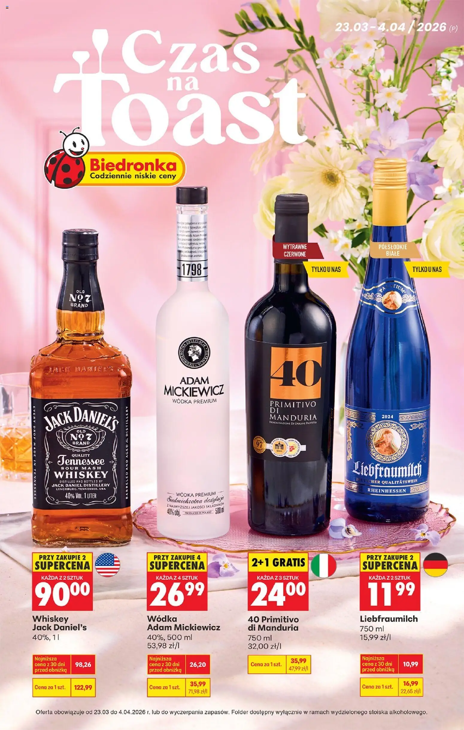 Biedronka gazetka - Czas na toast od 23.03.2026 | Strona: 1