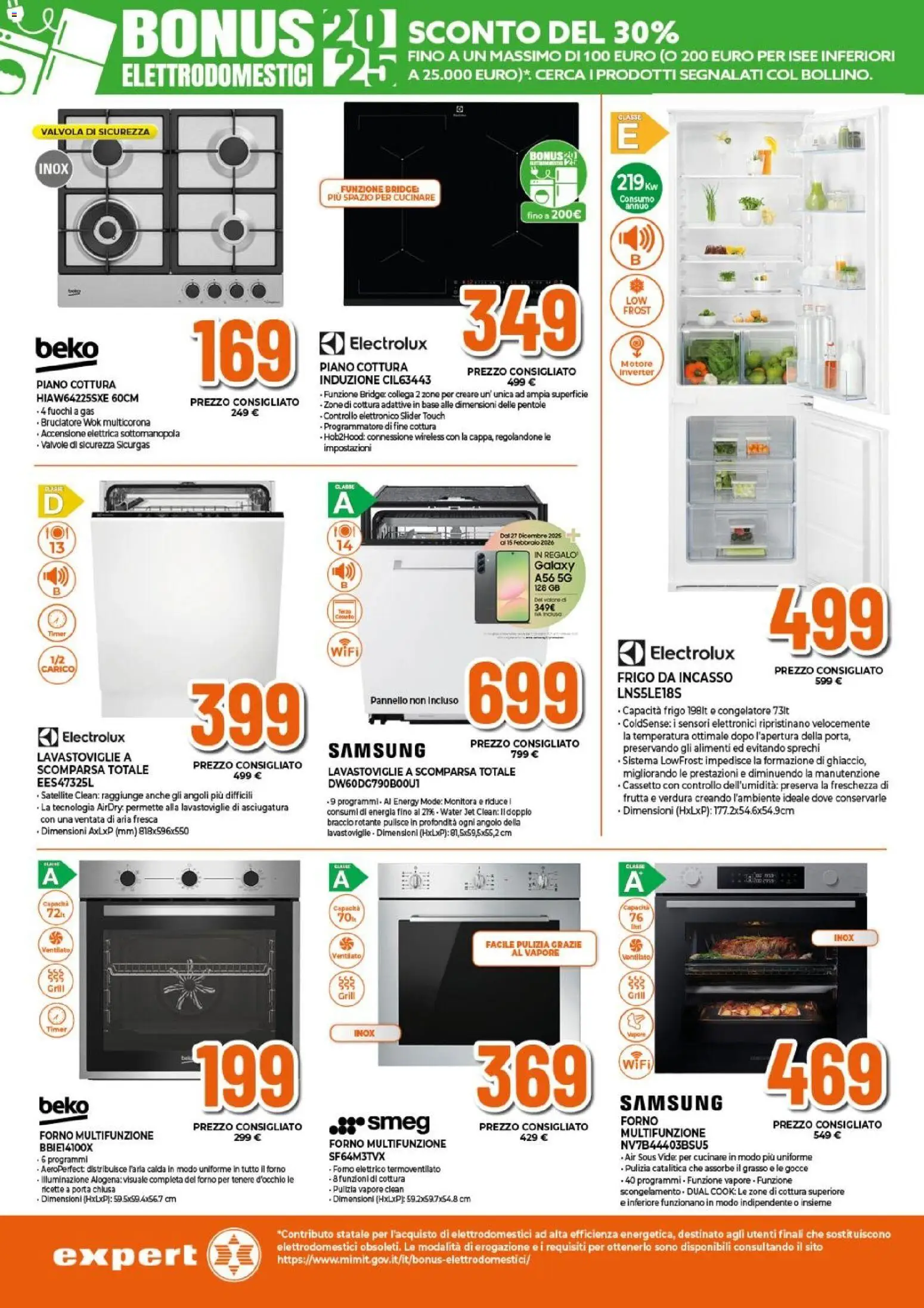 Volantino Expert del 27.12.2025 | Pagina: 4 | Prodotti: Lavastoviglie, Congelatore, Forno elettrico, Samsung