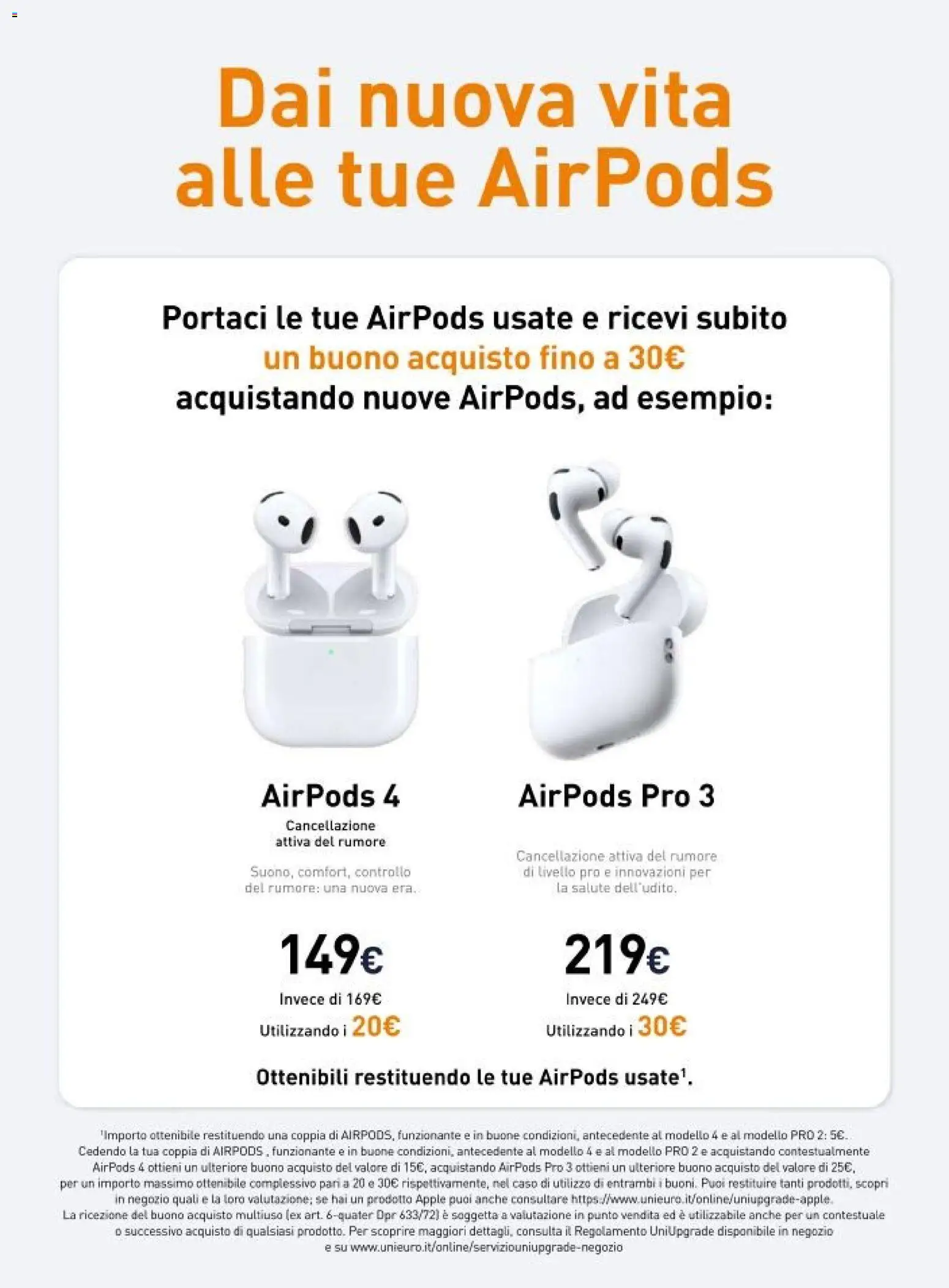 Volantino Unieuro del 08.12.2025 | Pagina: 8 | Prodotti: Airpods