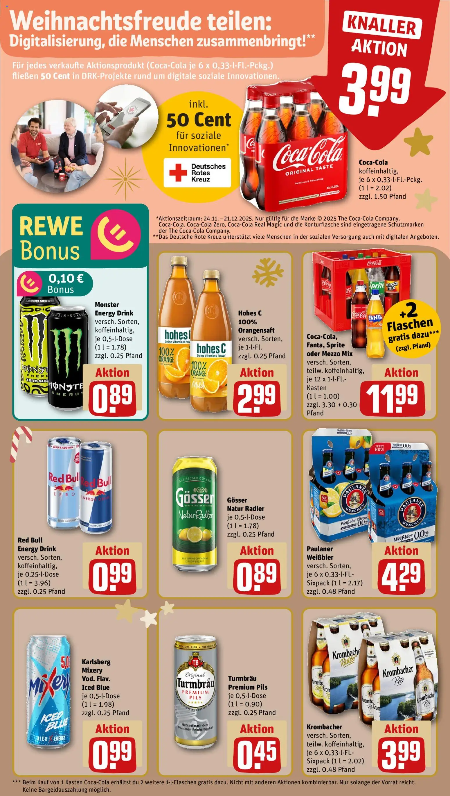 Rewe Prospekt 	 – gültig ab 01.12.2025 | Seite: 14 | Produkte: Sprite, Energy, Krombacher, Paulaner