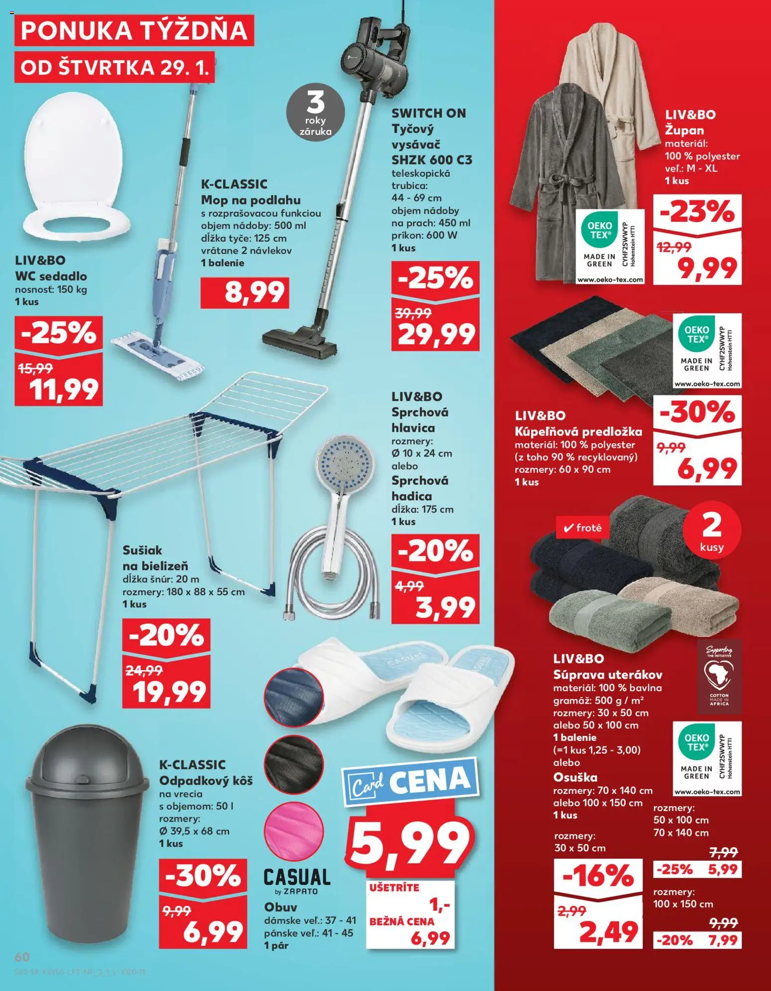 Nové Kaufland akcie – leták je platný od 29.01.2026 | Strana: 60 | Produkty: Tyčový vysávač, Vysávač