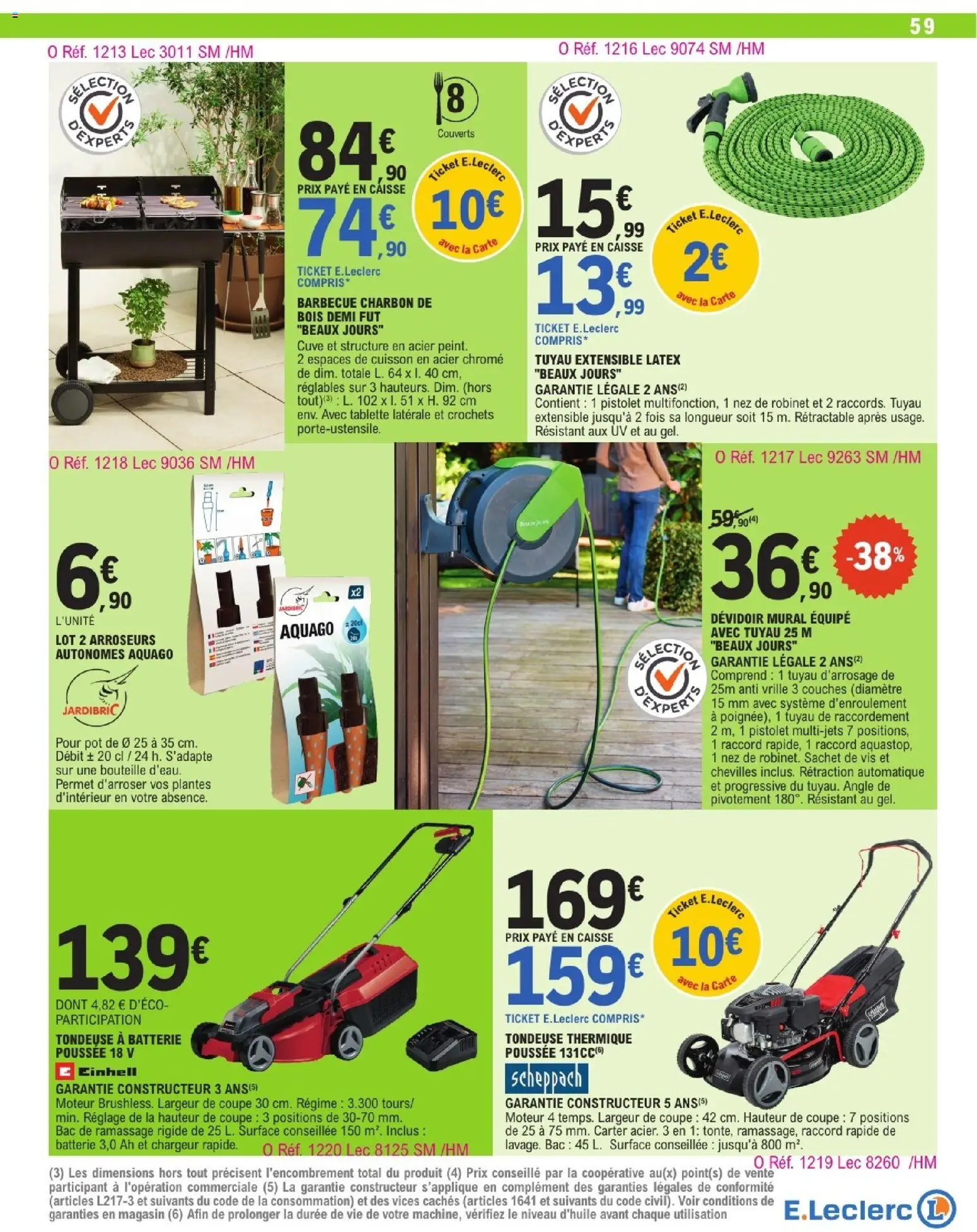 {H1} | Page: 59 | Produits: Couches, Barbecue, Robinet, Batterie