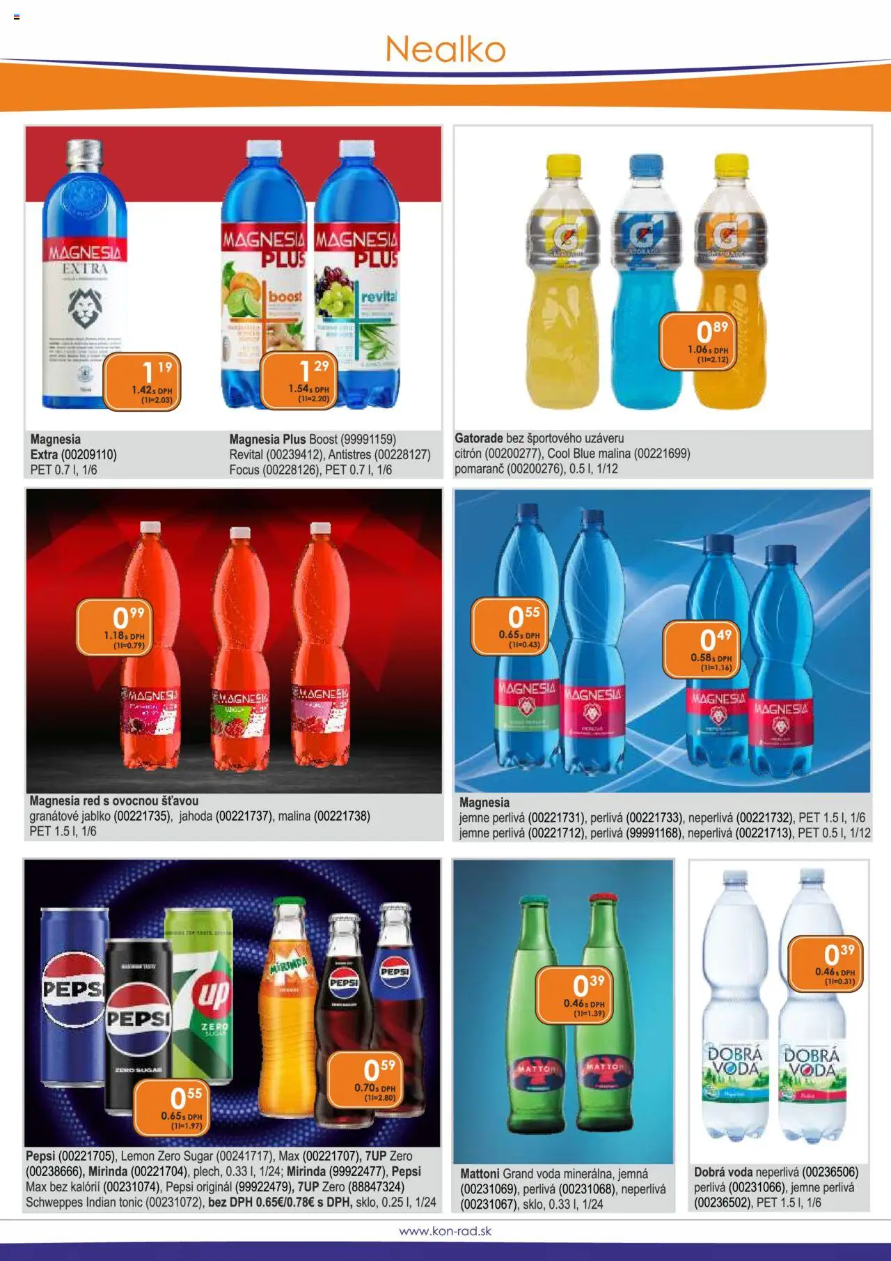 KON - RAD leták │ platný od 01.09.2025 | Strana: 24 | Produkty: Magnesia, Mattoni, Voda, Pepsi