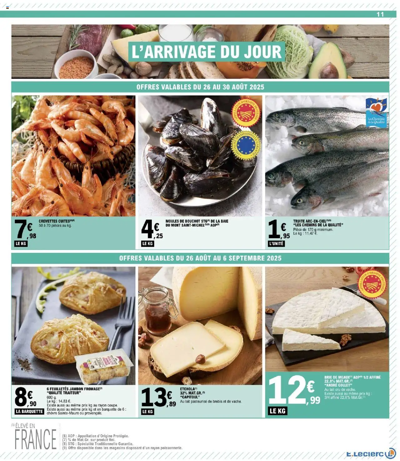  | Page: 11 | Produits: Crevettes, Moules de bouchot, Fromage, Jambon