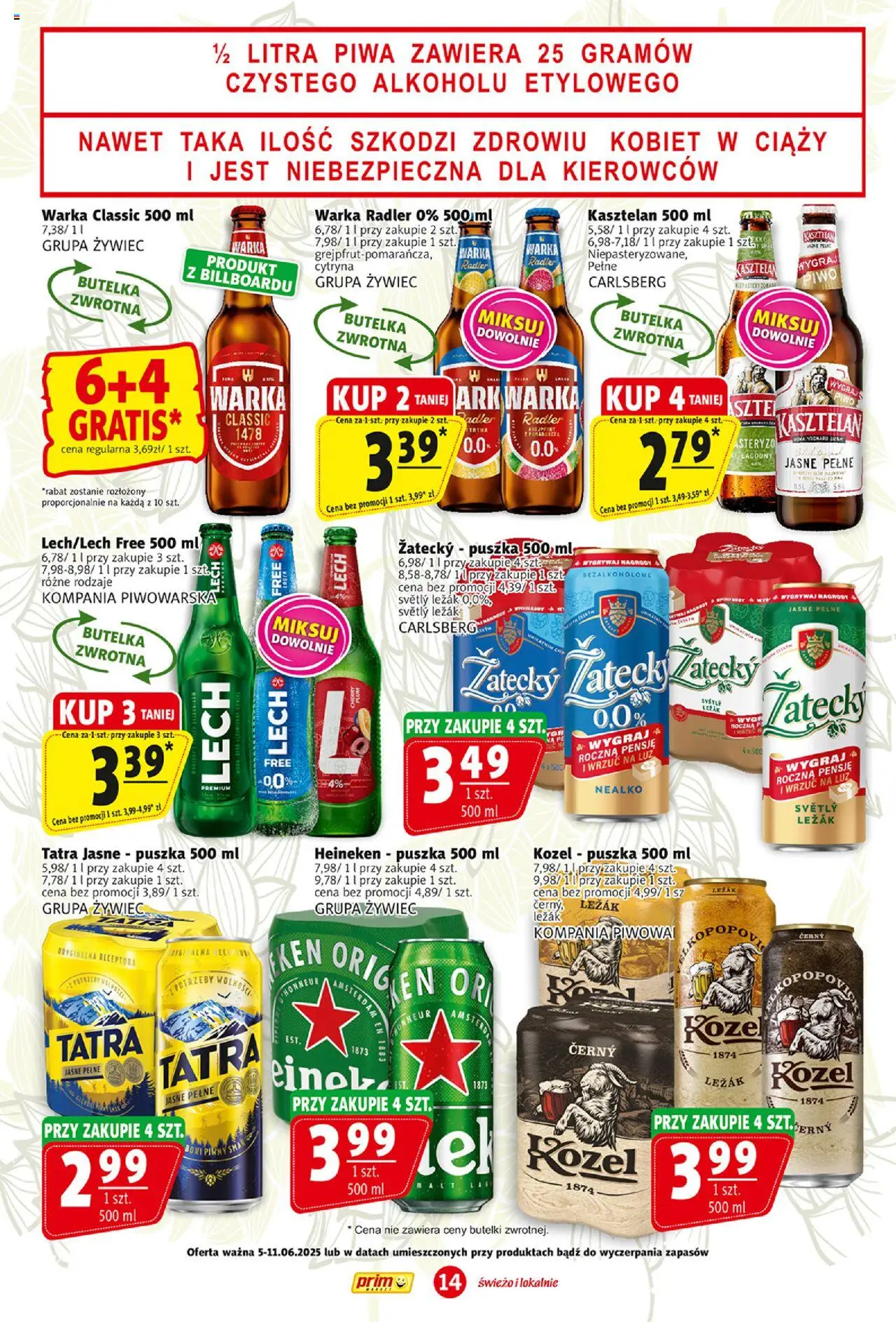 Prim Market Gazetka od 05.06.2025 | Strona: 14 | Produkty: Cytryna, Warka, Piwo, Heineken