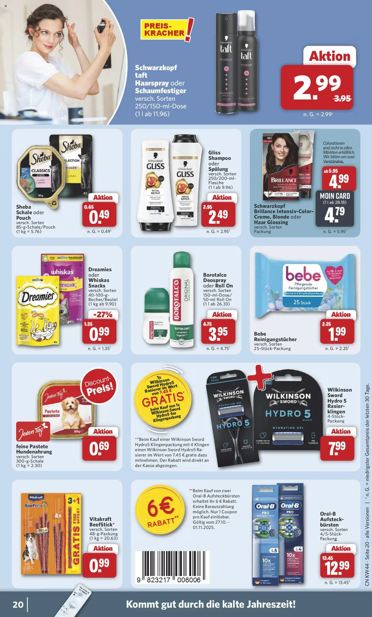 Combi Prospekt 	 – gültig ab 27.10.2025 | Seite: 22 | Produkte: Rasierer, Sheba, Duft, Spülung