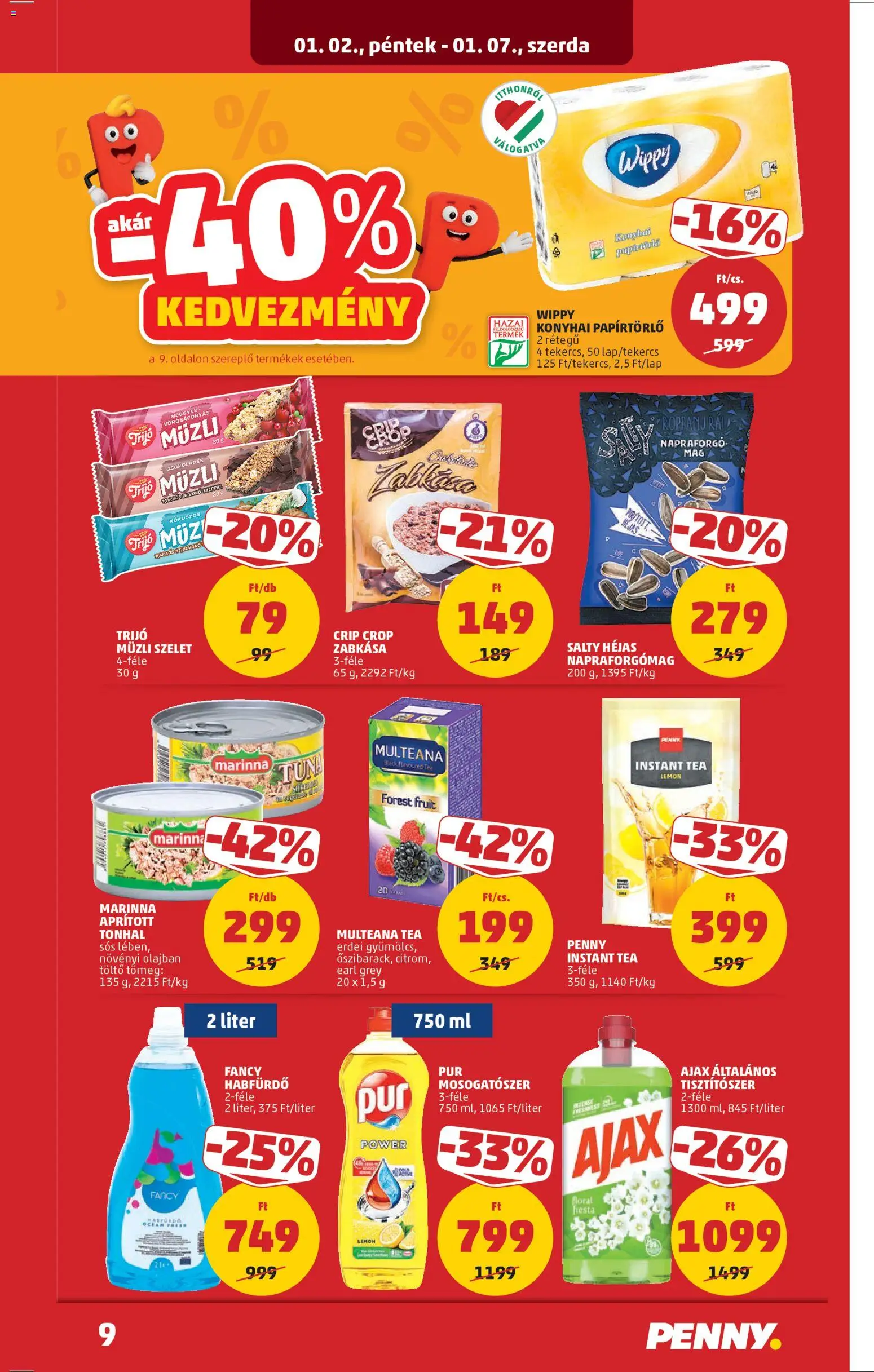 PENNY akciós ujság - amely érvényes a következő dátumtól: 02.01.2026 | Oldal: 13 | Termékek: Tonhal, Töltő, Tea, Mosogatószer