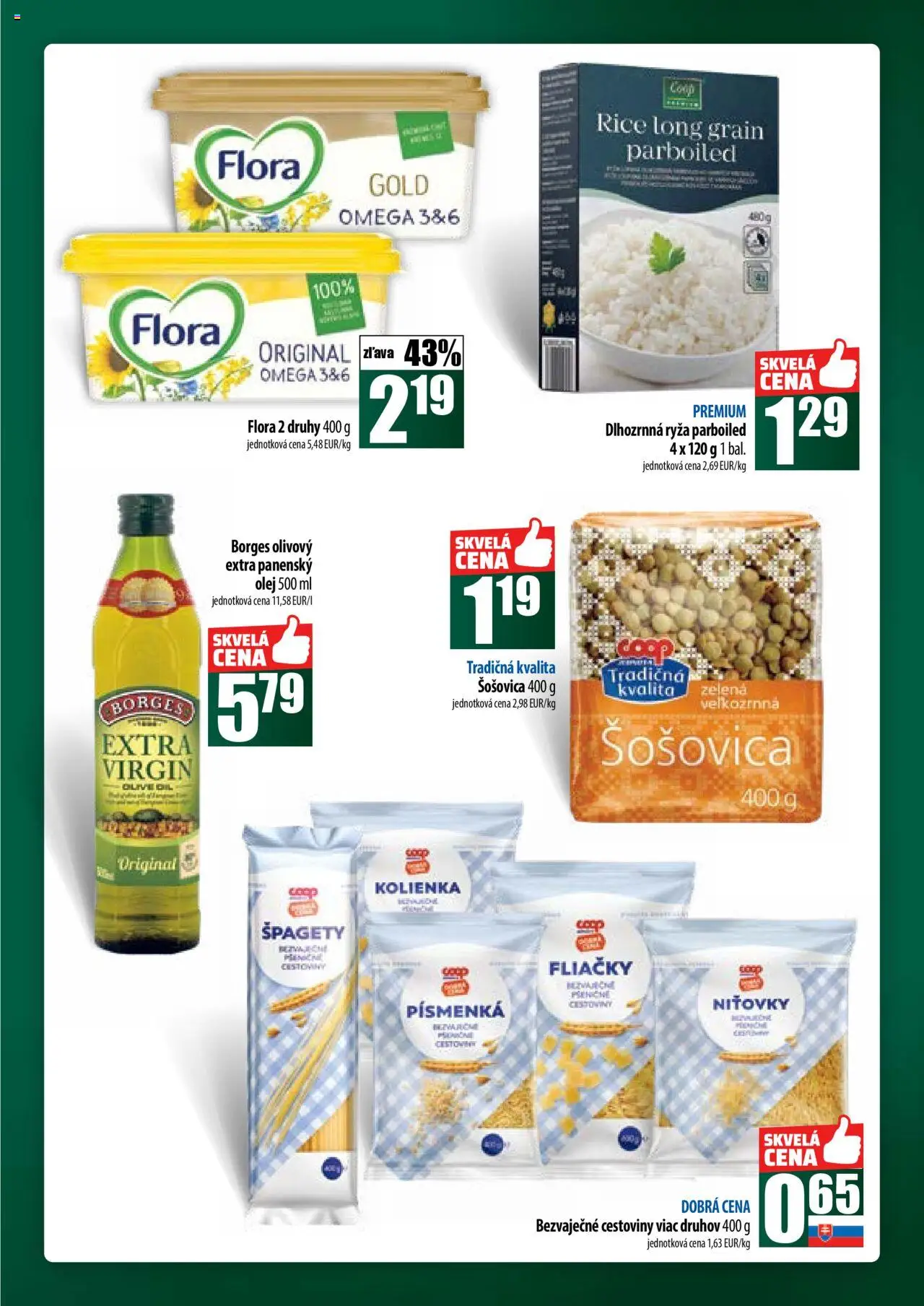 Nové COOP Jednota akcie – leták je platný od 09.10.2025 | Strana: 29 | Produkty: Olej, Ryža, Cestoviny, Špagety