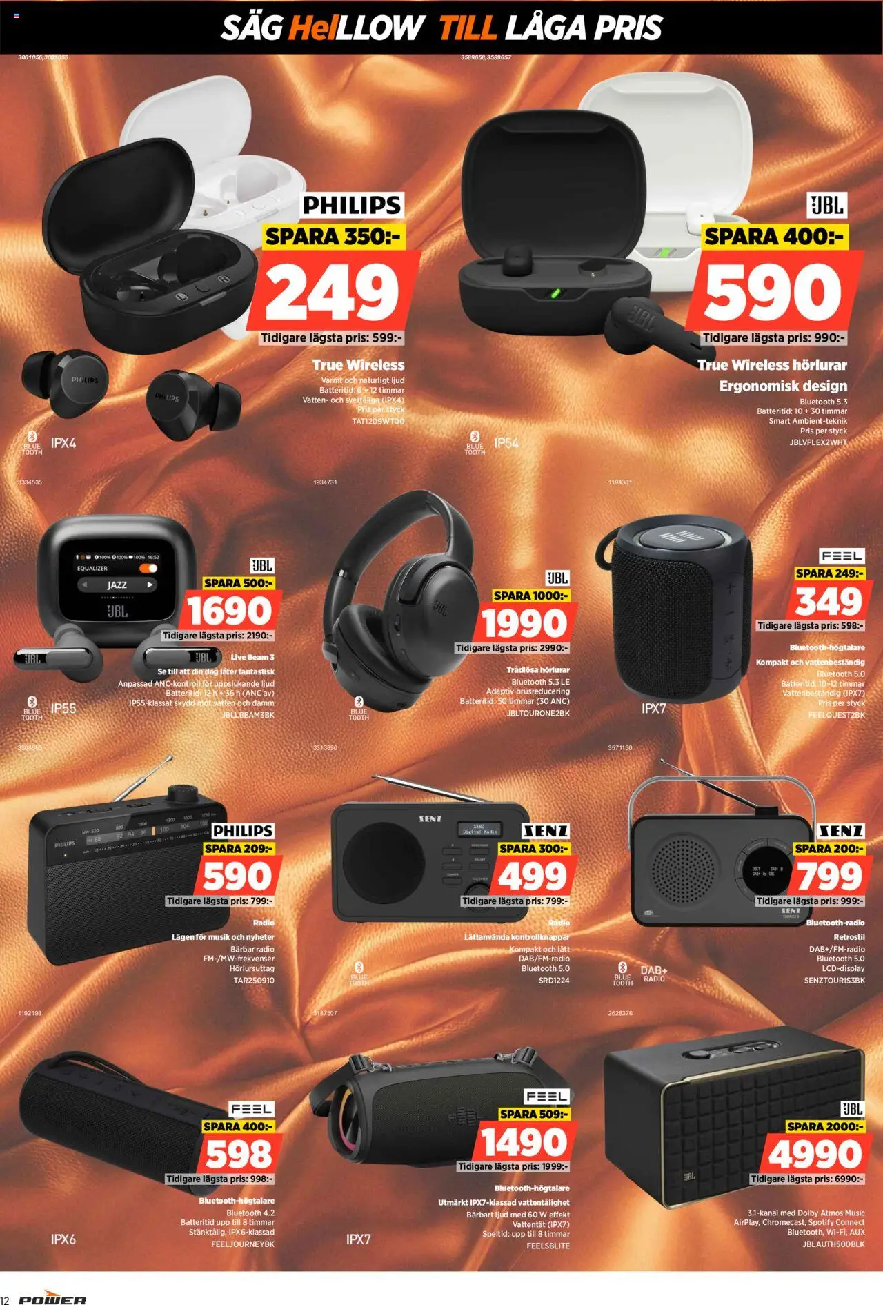 Power reklamblad aktuell från 22.09.2025 | Sida: 12 | Produkter: Såg, Trådlösa hörlurar, Radio, Hörlurar