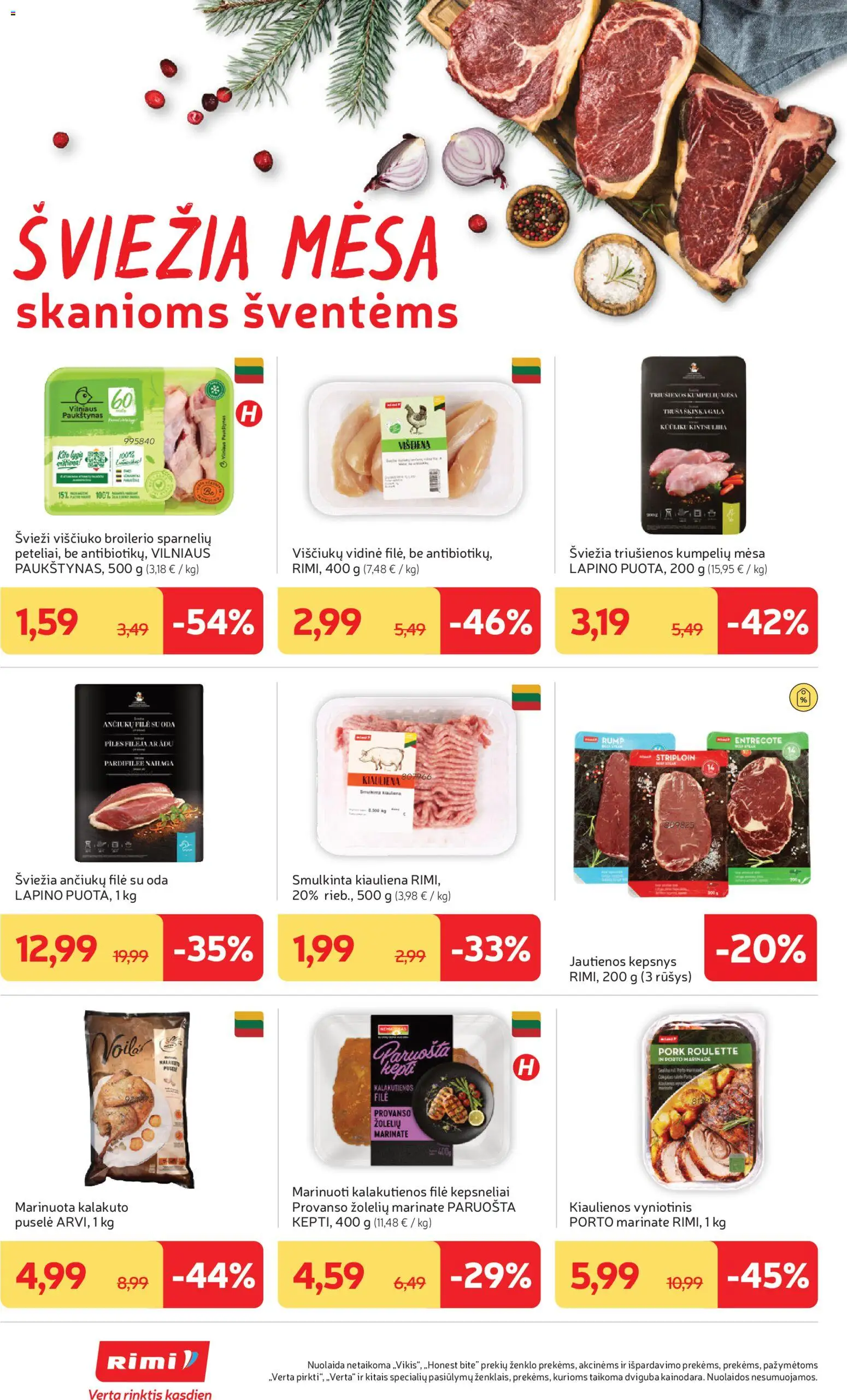 Rimi akcijos nuo 25.11.2025 | Puslapis: 8 | Prekių: Kiaulienos, Jautienos, Vištiena, Kiauliena