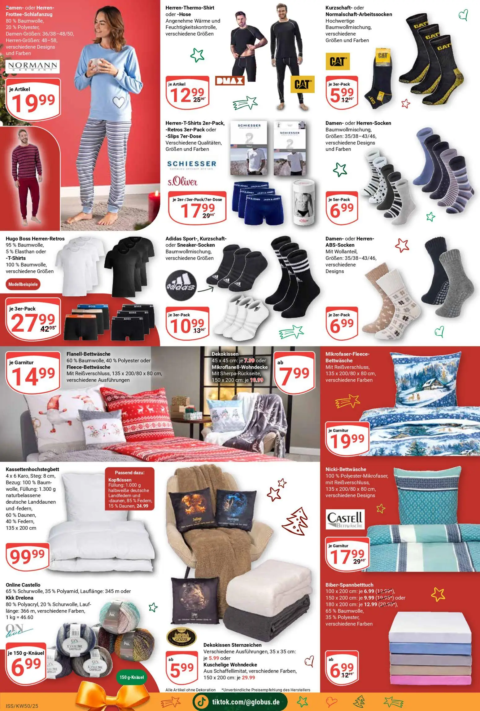 Globus Prospekt 	 – gültig ab 08.12.2025 | Seite: 28 | Produkte: Bettwäsche, Kopfkissen, Hose, Hugo