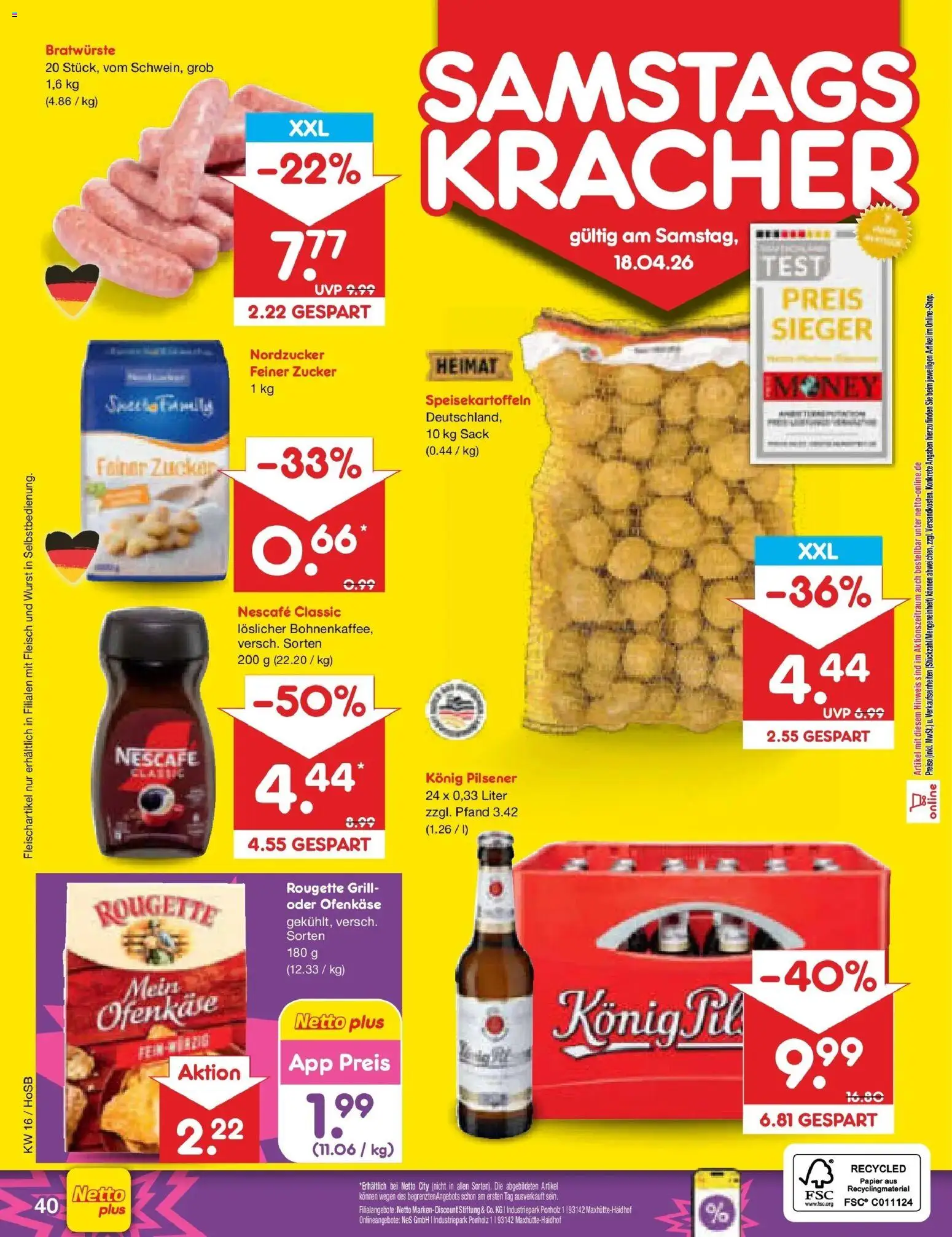 Netto Marken-Discount Prospekt Hannover	 – gültig ab 13.04.2026 | Seite: 58 | Produkte: Grill, Nescafe, Zucker, Nescafe classic