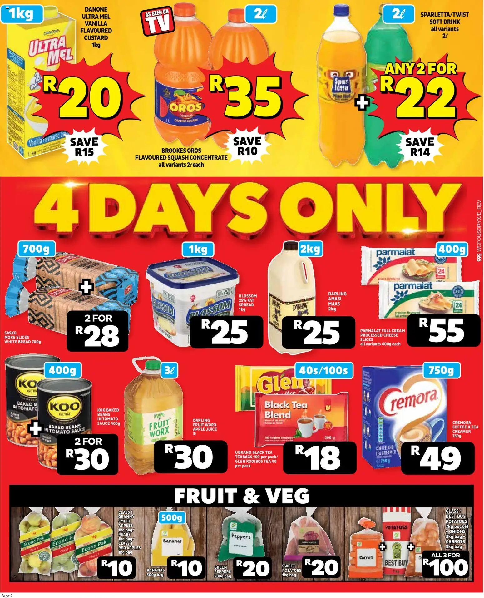 New Usave catalogue – valid from 19.03.2026 | Page: 2 | Products: Baked beans, Tomato sauce, Carrots, Sauce