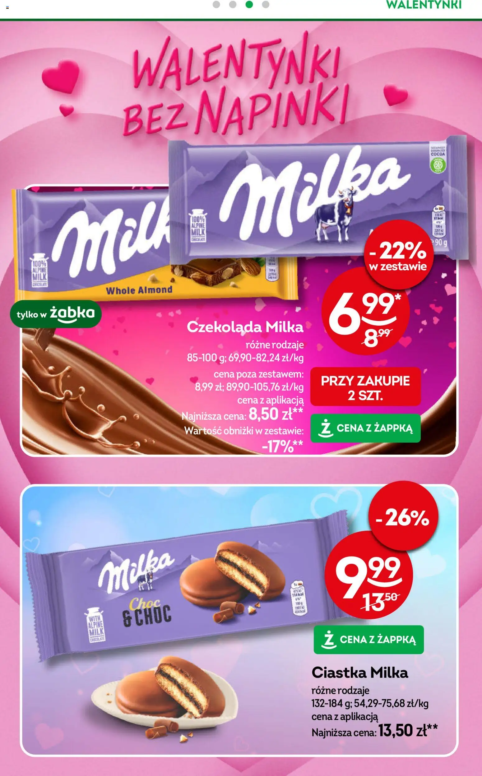 Żabka Gazetka od 28.01.2026 | Strona: 22 | Produkty: Czekolada milka, Milka, Czekolada, Ciastka