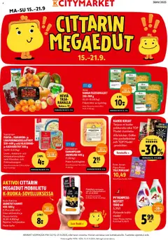 K-Citymarket-mainoslehti voimassa 15.09.2025 alkaen