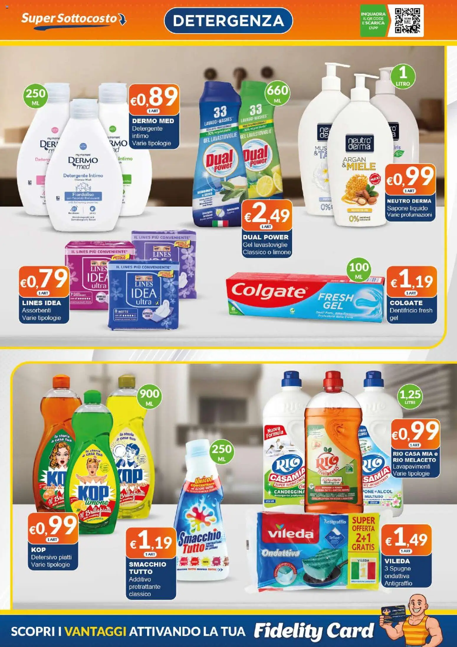 Volantino Mister Risparmio del 19.02.2026 | Pagina: 3 | Prodotti: Sapone, Dentifricio, Intimo, Lavastoviglie