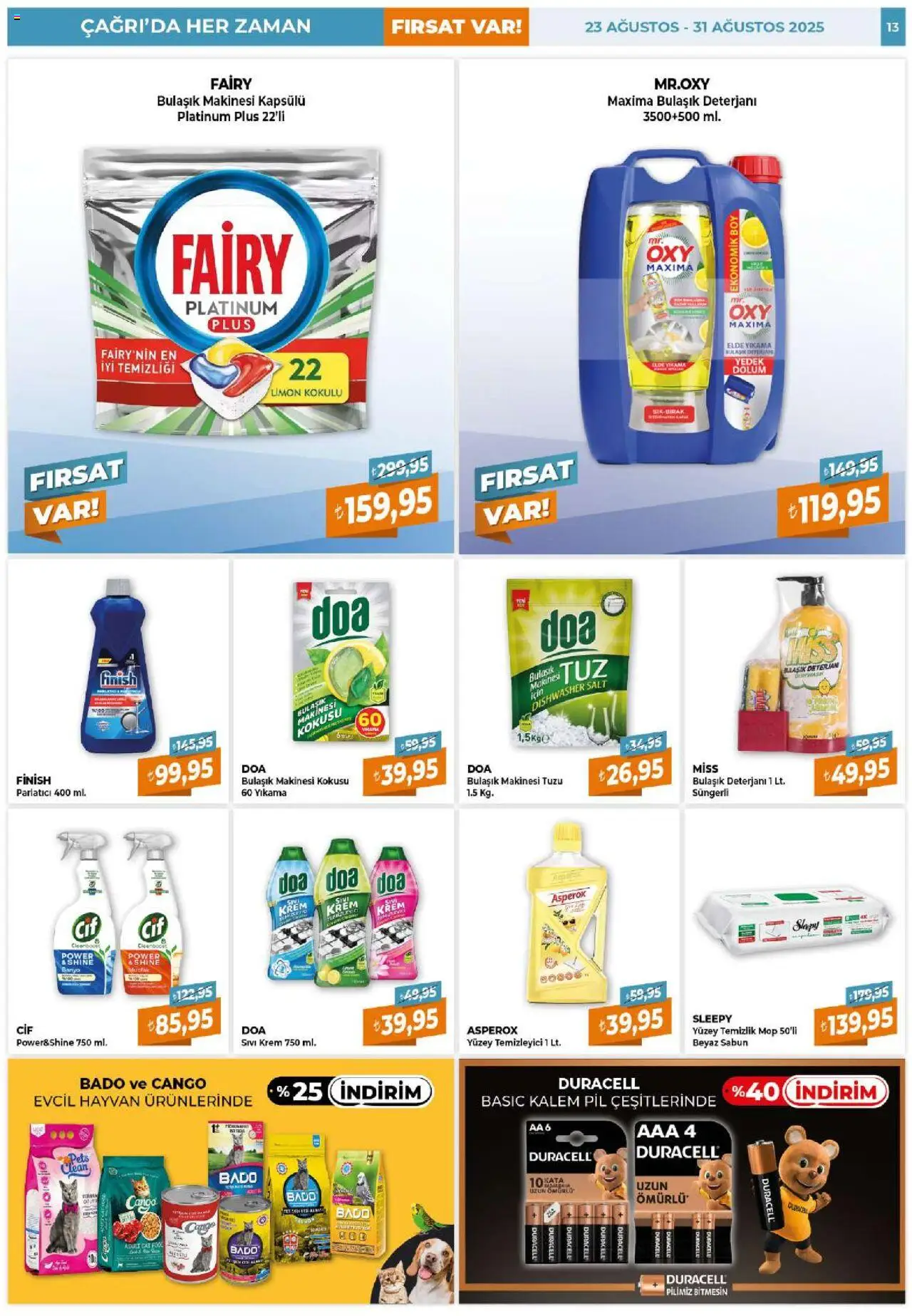 Çağrı Market Katalog - 23.08.2025 tarihinden itibaren geçerlidir | Sayfa: 13 | Ürünler: Krem, Sabun, Deterjan, Parlatıcı