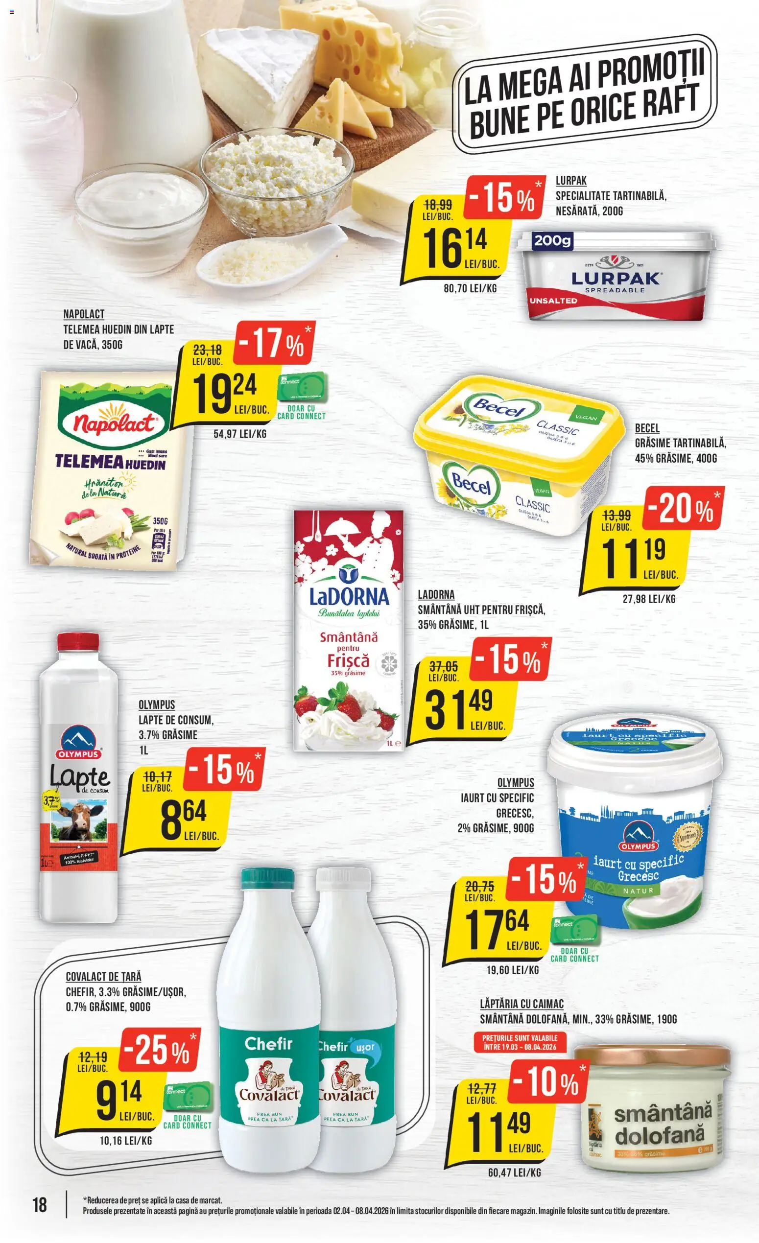 Noul catalog Mega Image – valabil de la 02.04.2026 | Pagină: 18 | Produse: Masaüstü kılıfı, Tırnak makası, Iaurt, Frișcă