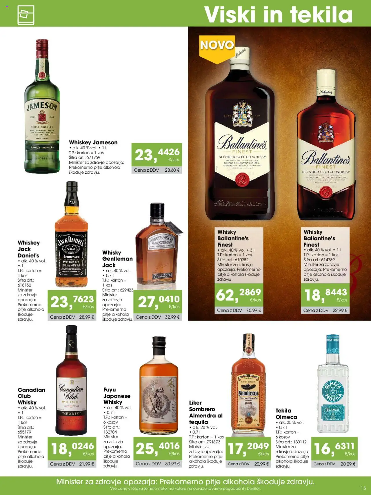 Tuš katalog cash & carry trgovec │ velja od 07.08.2025 | Stran: 15 | Izdelki: Porte-plante, Kos, Viski